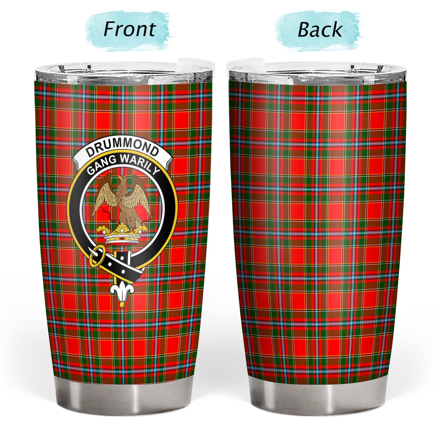 Clan Drummond of Perth Tartan Crest Tumbler NJ66 Clan Drummond Tartan Today   