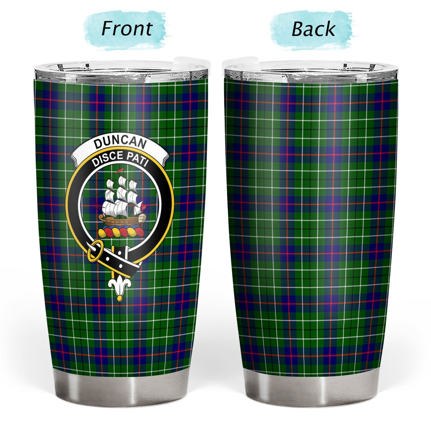 Clan Duncan Modern Tartan Crest Tumbler FC29 Clan Duncan Tartan Today   