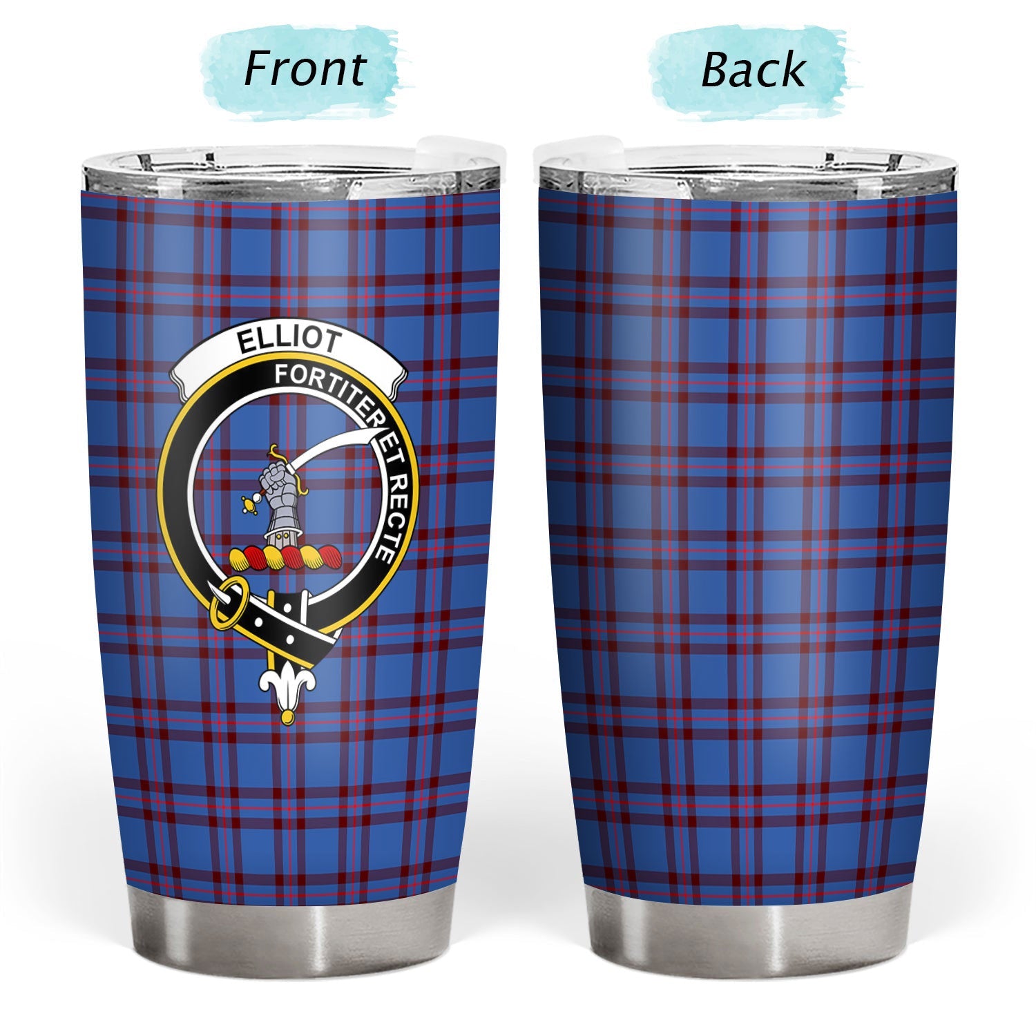 Clan Elliot Modern Tartan Crest Tumbler UF67 Clan Elliot Tartan Today   