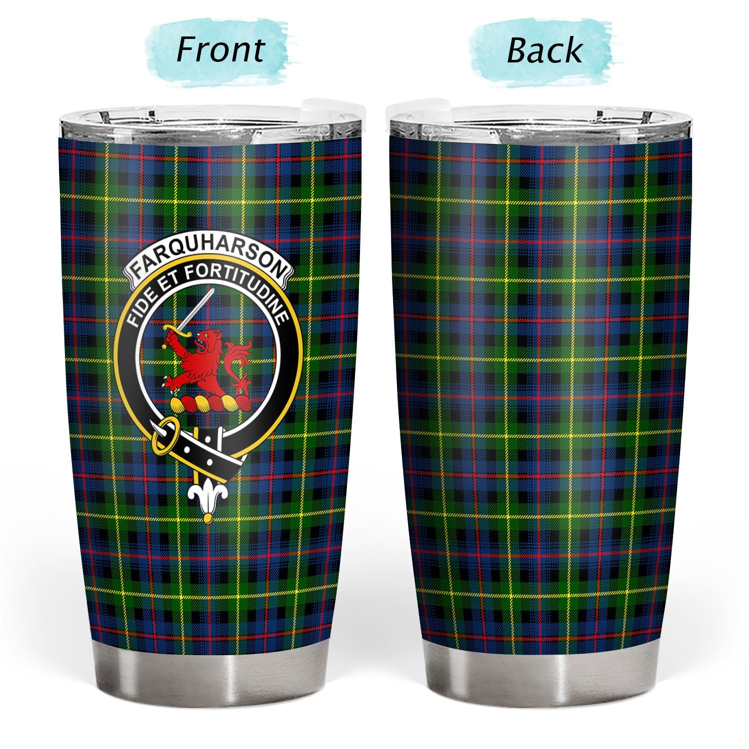 Clan Farquharson Modern Tartan Crest Tumbler KB83 Clan Farquharson Tartan Today   