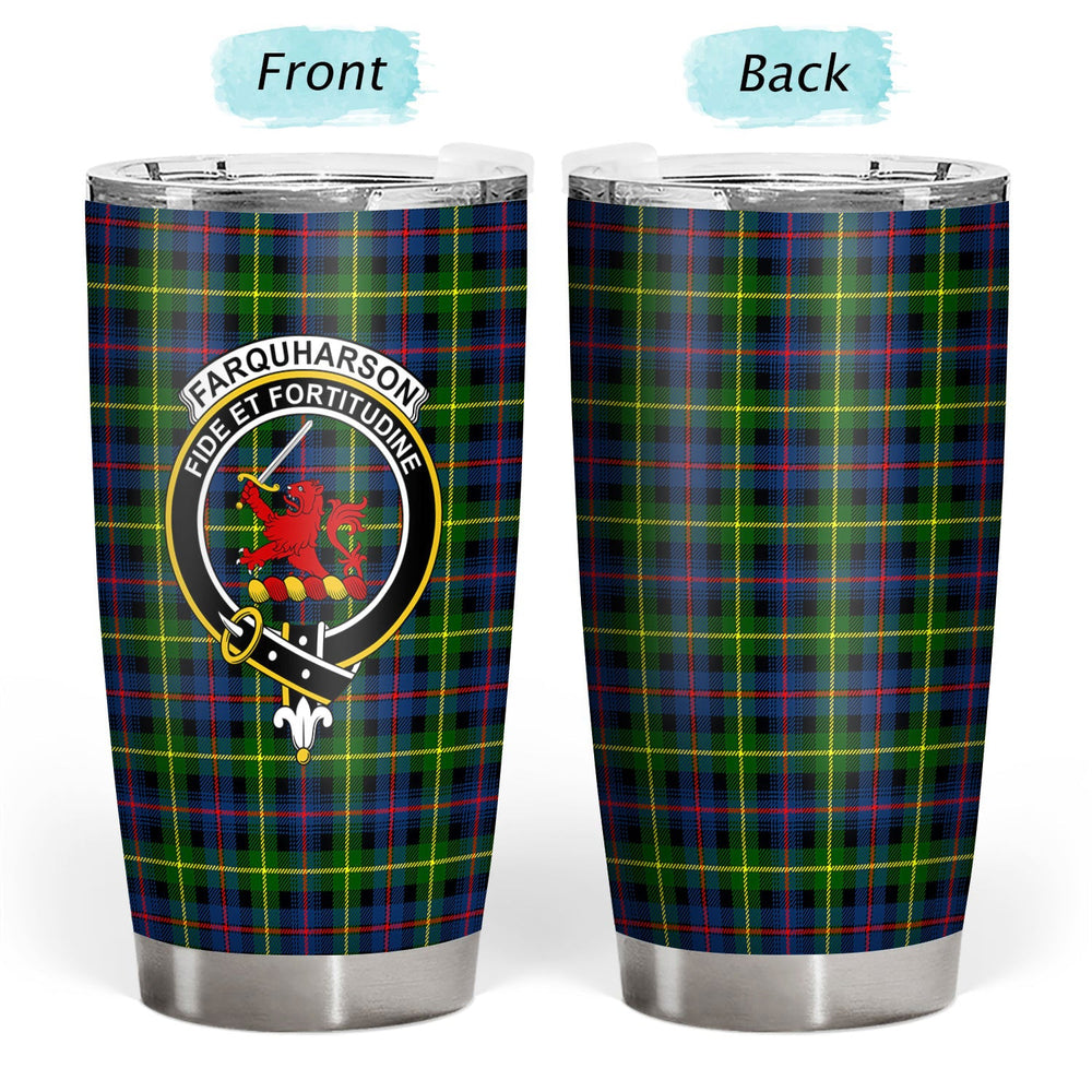 Clan Farquharson Modern Tartan Crest Tumbler KB83 Clan Farquharson Tartan Today   