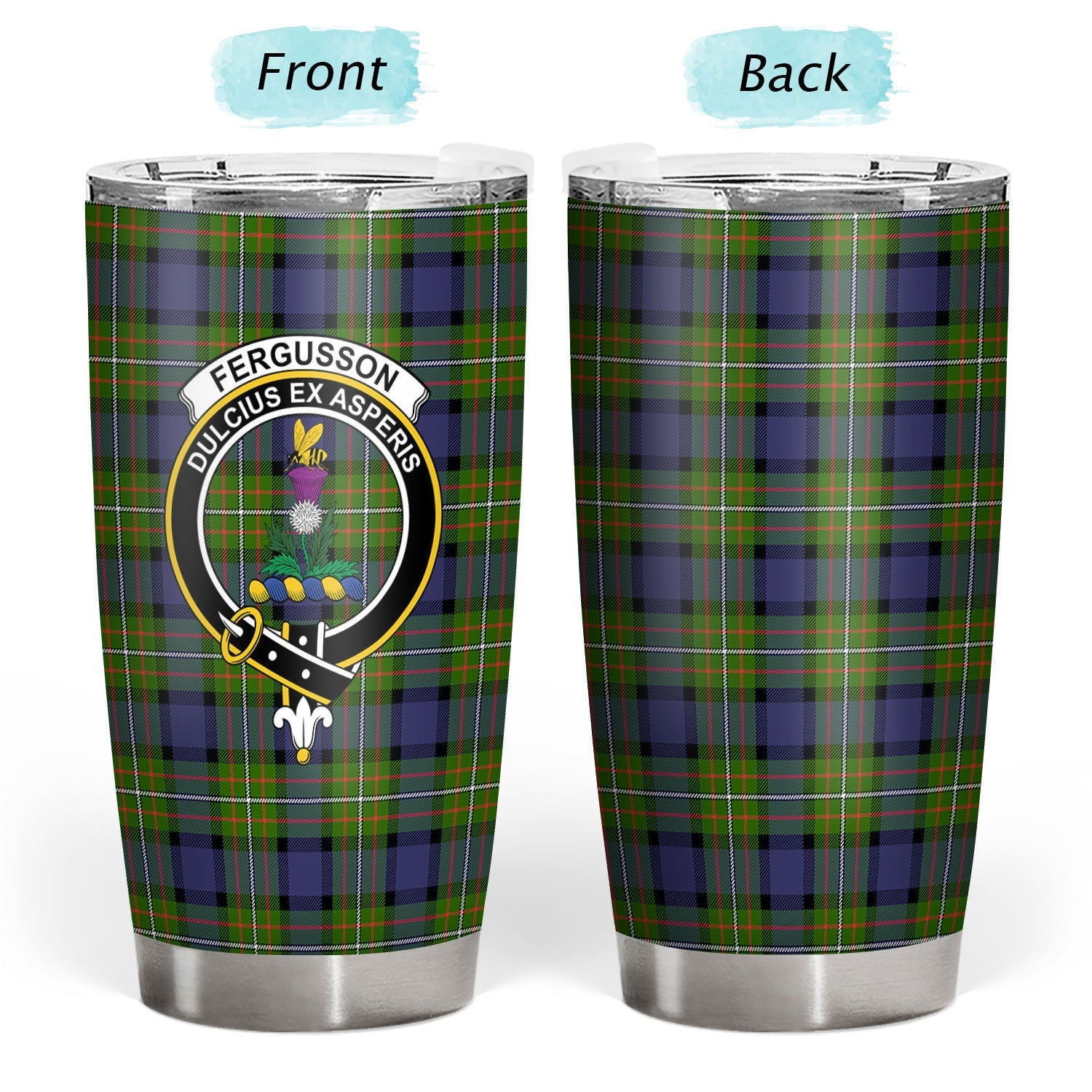 Clan Fergusson Modern Tartan Crest Tumbler PD88 Clan Fergusson Tartan Today   