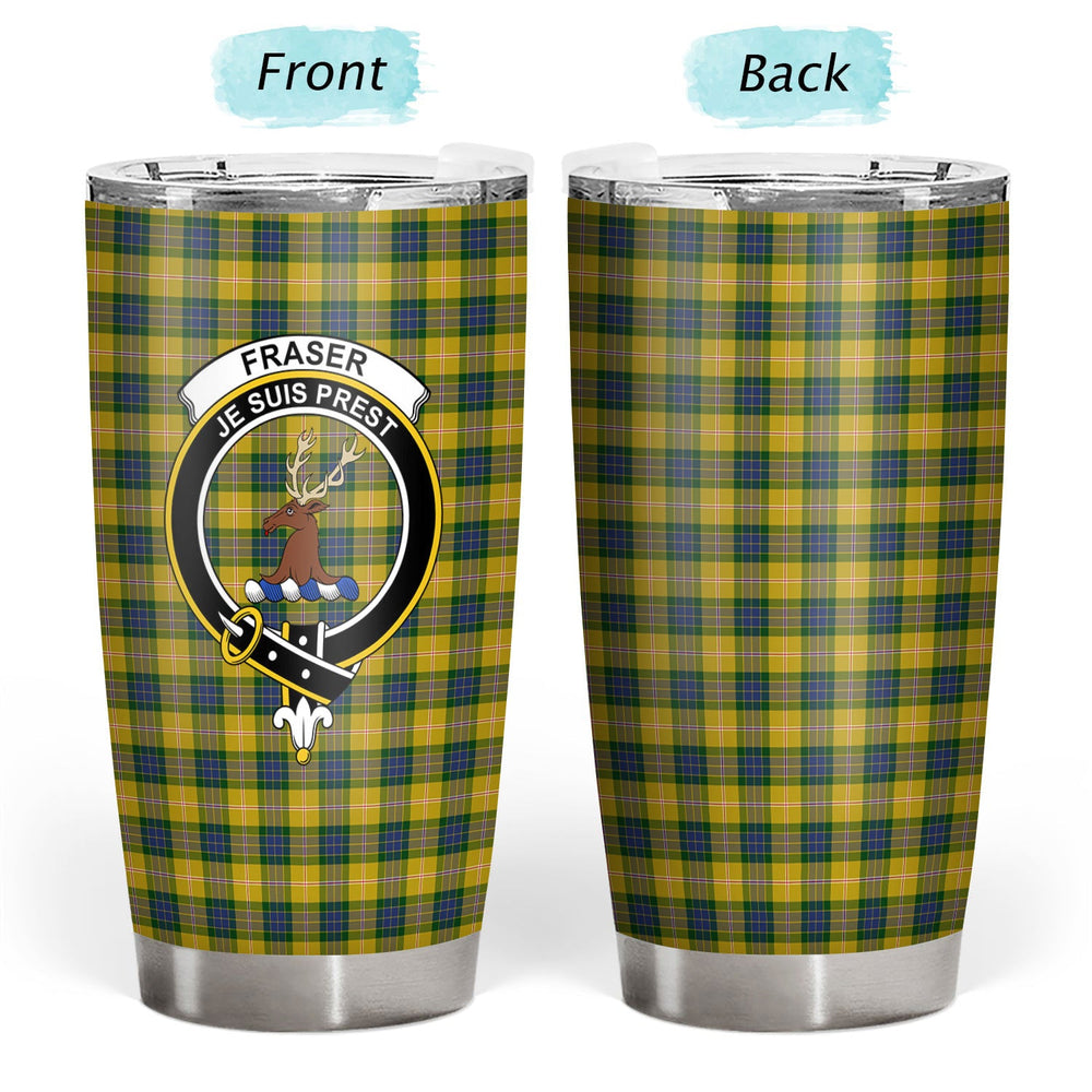 Clan Fraser (of Lovat) Yellow Tartan Crest Tumbler OK76 Clan Fraser Tartan Today   