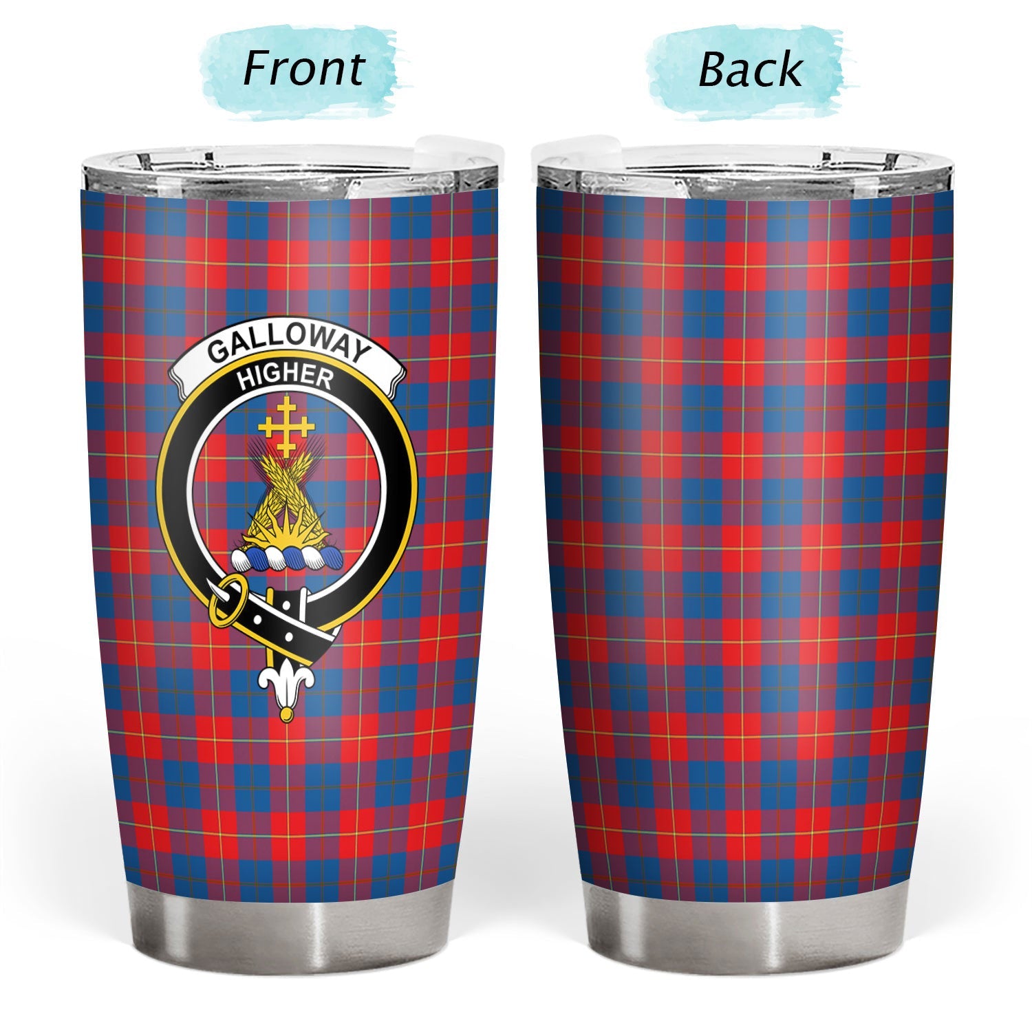 Clan Galloway Red Tartan Crest Tumbler ND93 Clan Galloway Tartan Today   