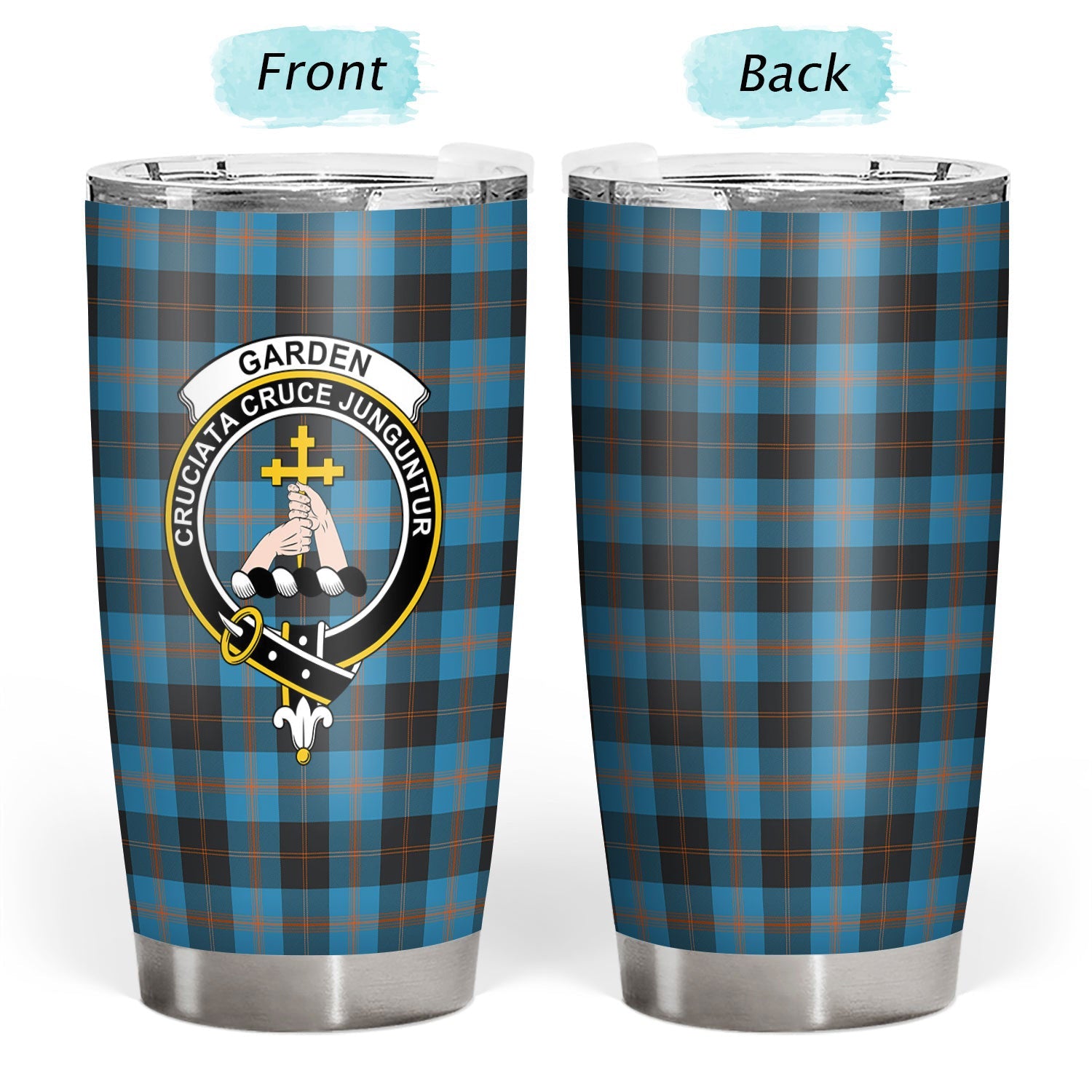 Clan Garden Tartan Crest Tumbler PT48 Garden Tartan (Clan Garden) Tartan Today   
