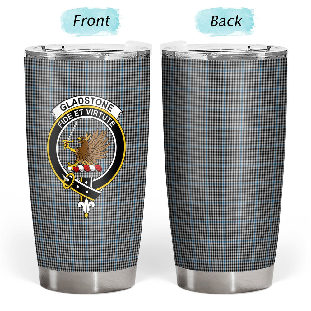 Clan Gladstone Tartan Crest Tumbler CM52 Clan Hall Tartan Today   
