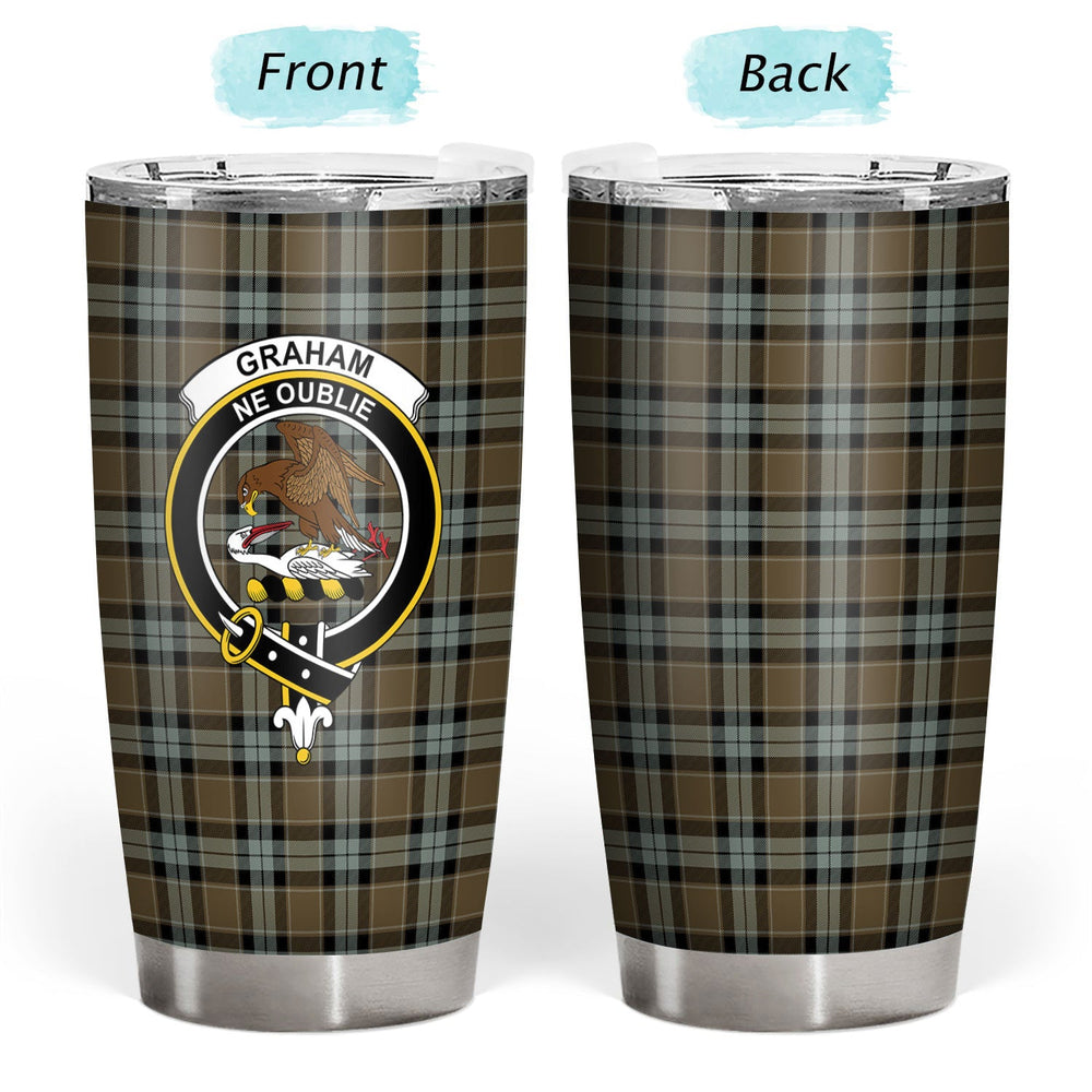 Clan Graham of Menteith Weathered Tartan Crest Tumbler QF30 Clan Graham Tartan Today   