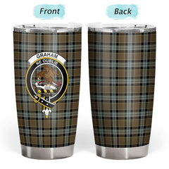 Clan Graham of Menteith Weathered Tartan Crest Tumbler QF30 Clan Graham Tartan Today   
