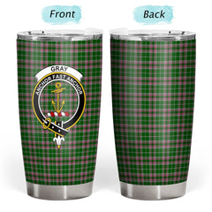 Clan Gray Hunting Tartan Crest Tumbler WB61 Clan Gray Tartan Today   