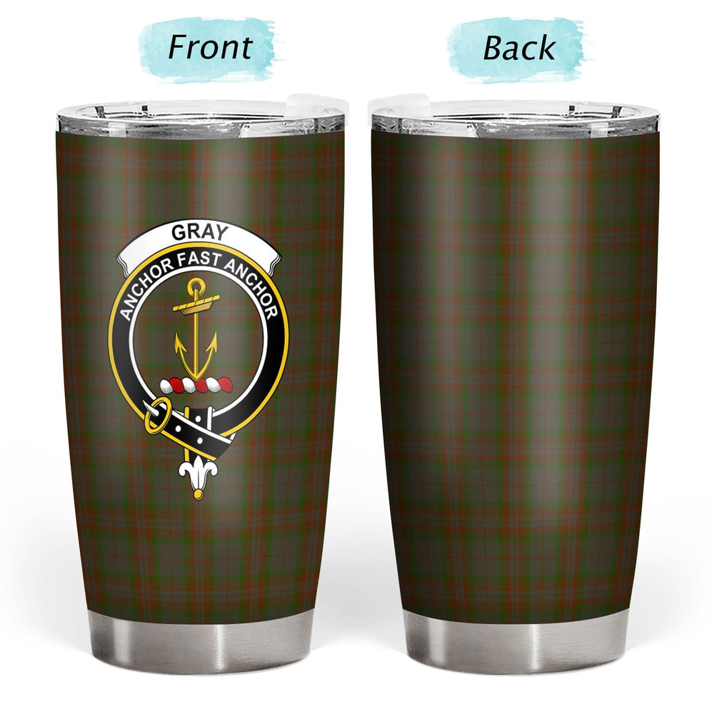 Clan Gray Tartan Crest Tumbler GU49 Clan Gray Tartan Today   