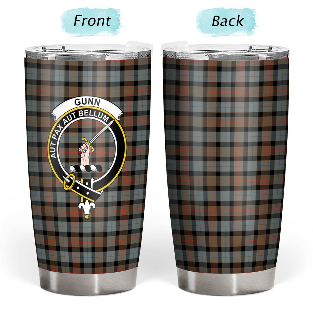 Clan Gunn Weathered Tartan Crest Tumbler GG48 Clan Gunn Tartan Today   