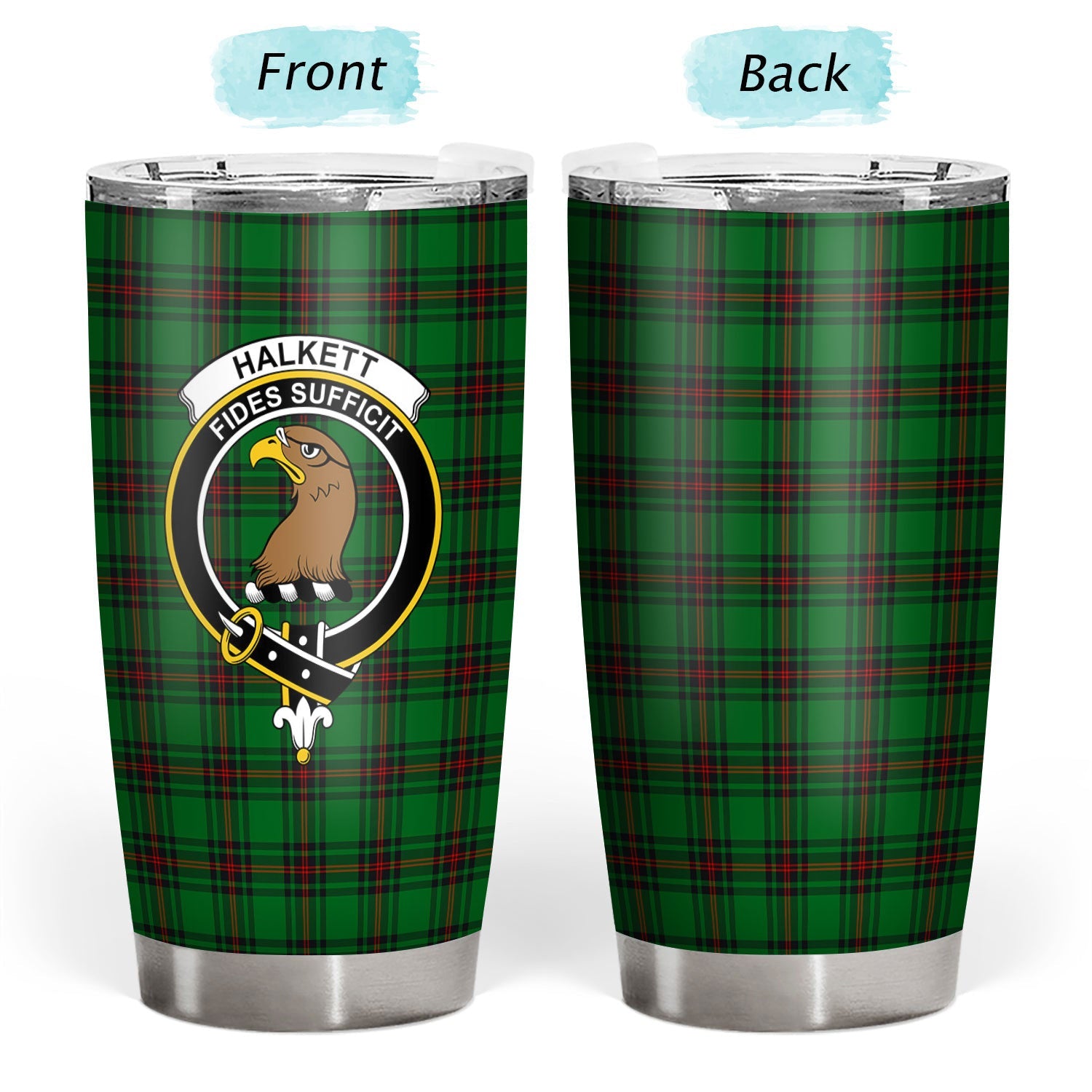 Clan Halkett Tartan Crest Tumbler EK15 Clan Halkett Tartan Today   