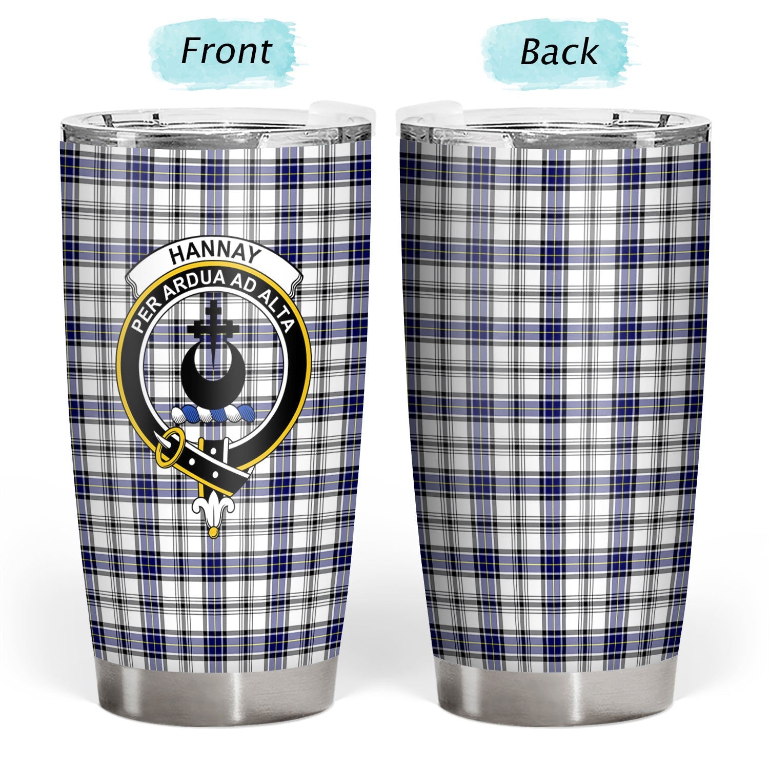 Clan Hannay Modern Tartan Crest Tumbler YO57 Clan Hannay Tartan Today   
