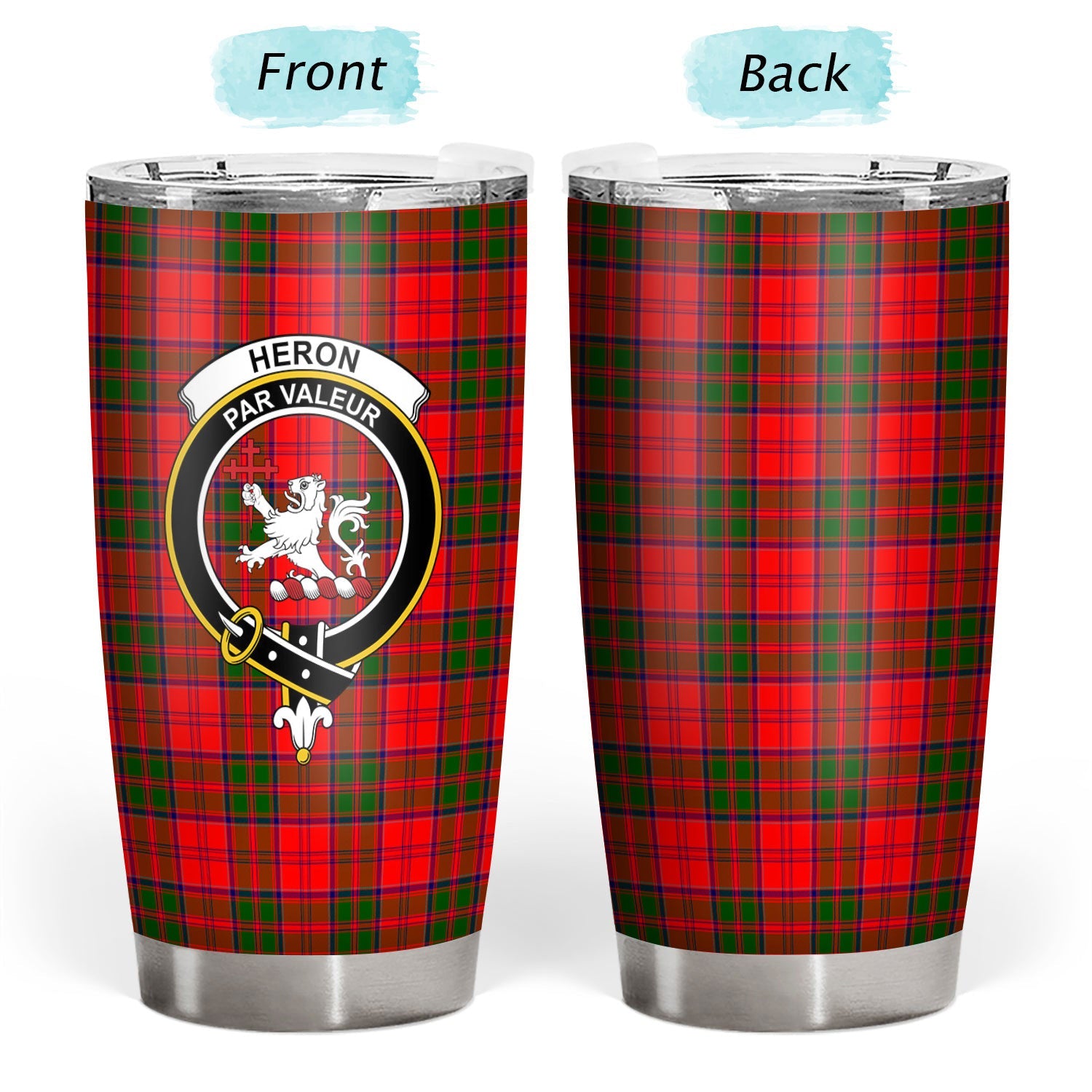 Clan Heron Tartan Crest Tumbler OZ41 Clan Heron Tartan Today   