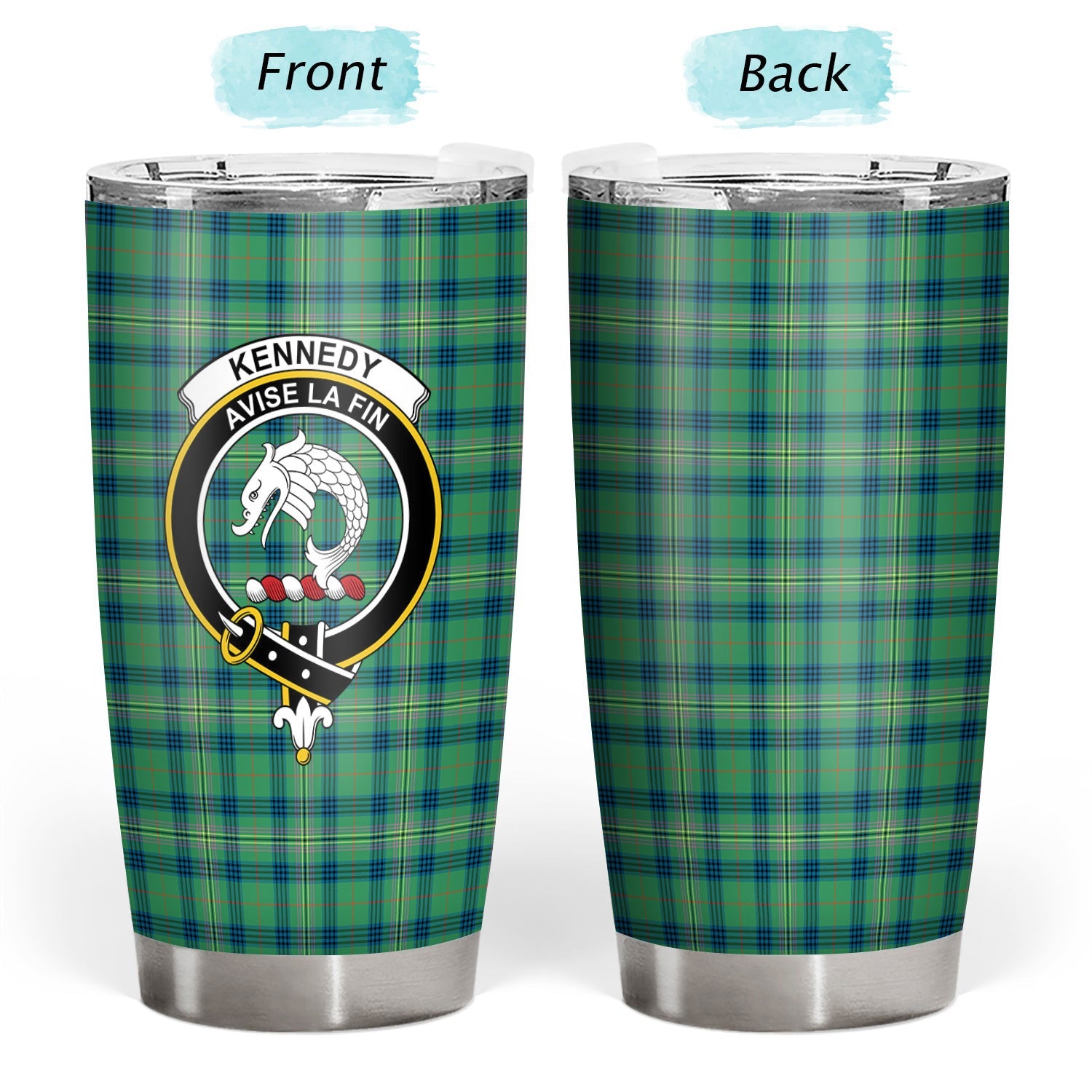 Clan Kennedy Ancient Tartan Crest Tumbler HM35 Clan Kennedy Tartan Today   