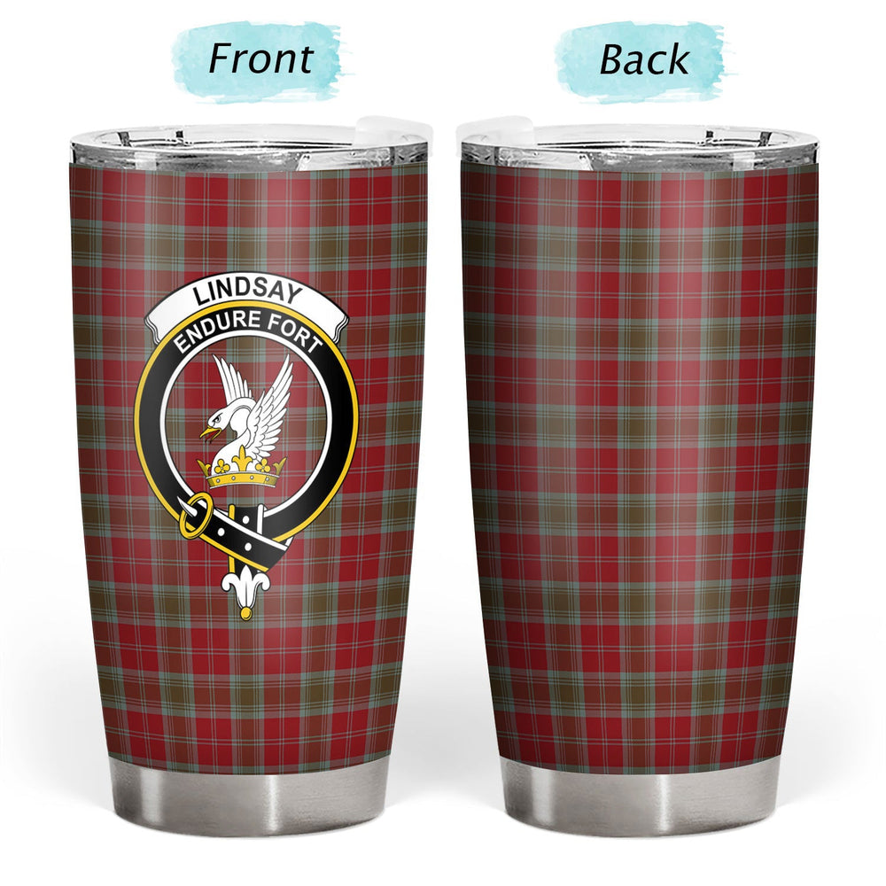 Clan Lindsay Weathered Tartan Crest Tumbler YG72 Clan Lindsay Tartan Today   