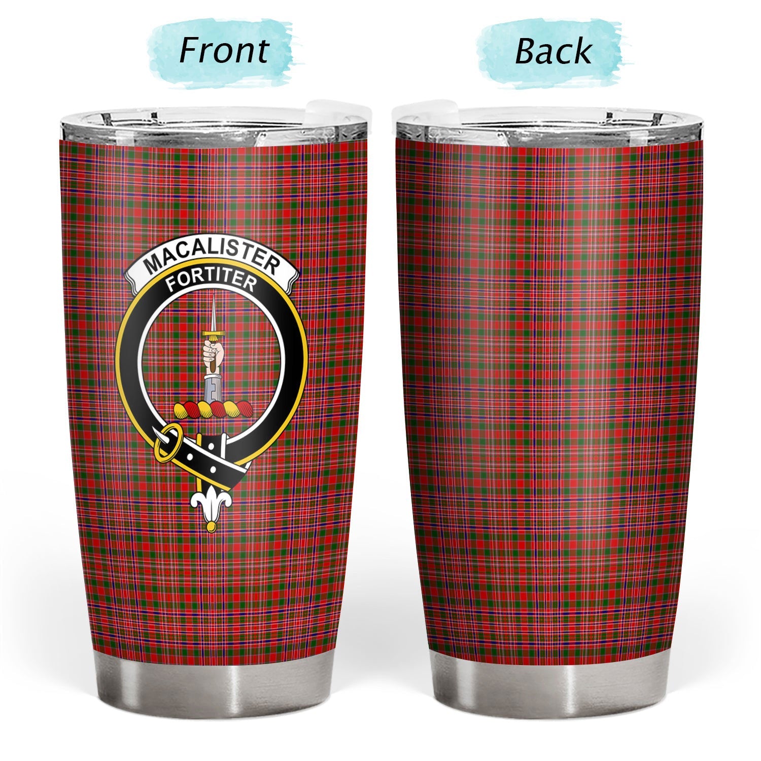 Clan MacAlister Modern Tartan Crest Tumbler QB61 Clan MacAlister Tartan Today   