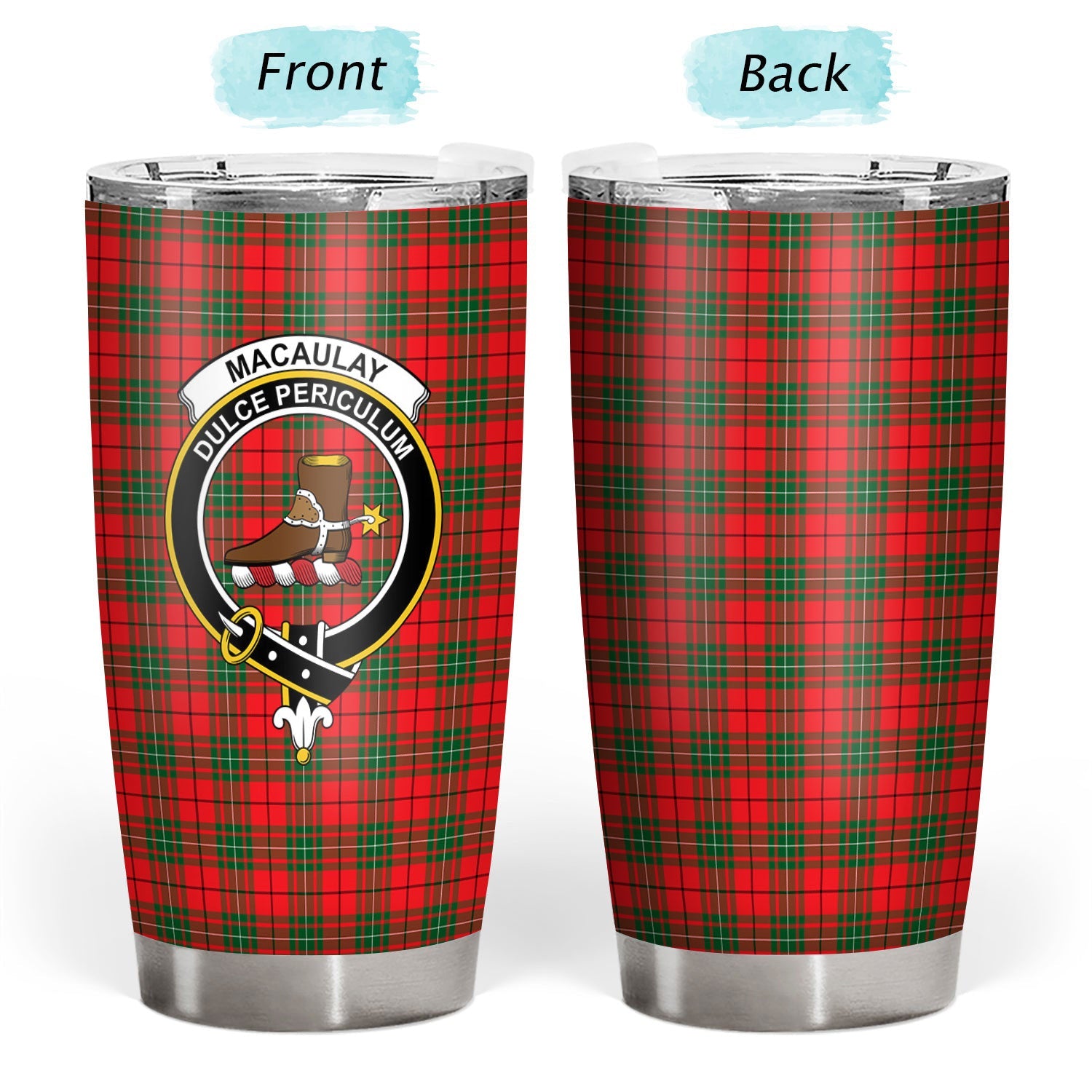 Clan MacAulay Modern Tartan Crest Tumbler BR29 Clan MacAulay Tartan Today   