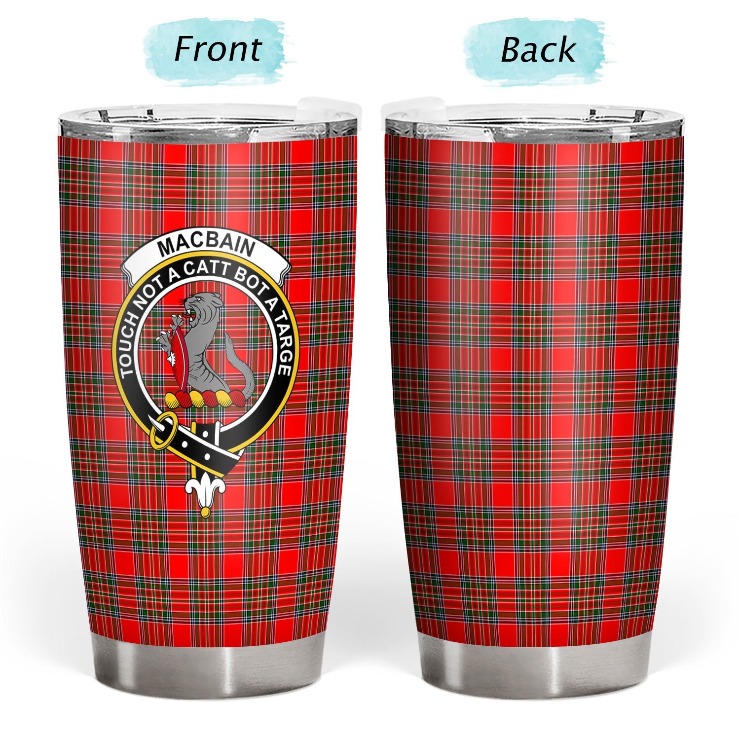 Clan MacBain Tartan Crest Tumbler PO84 Clan MacBain Tartan Today   