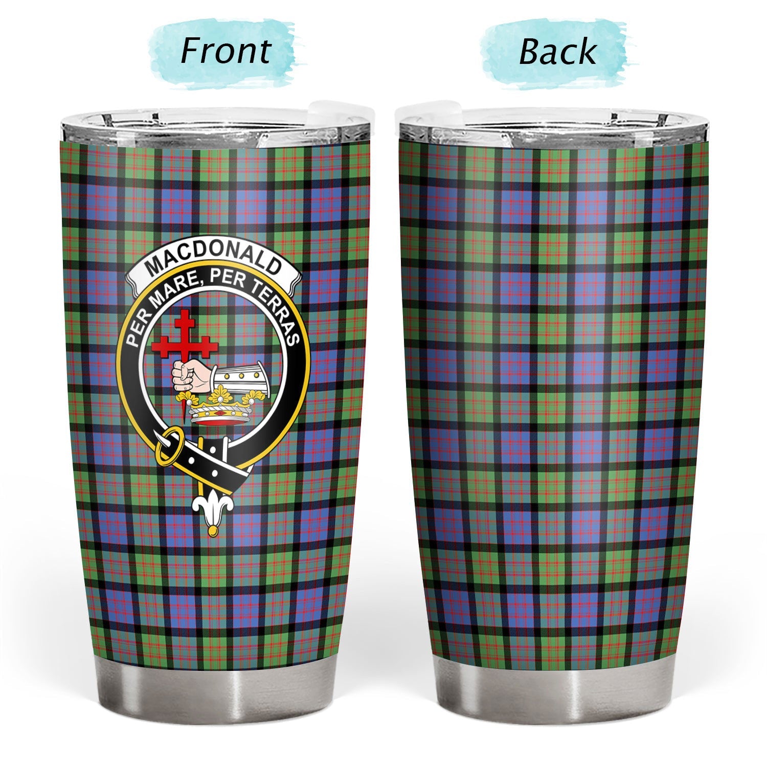 Clan MacDonald Ancient Tartan Crest Tumbler RB93 Clan MacDonald Tartan Today   