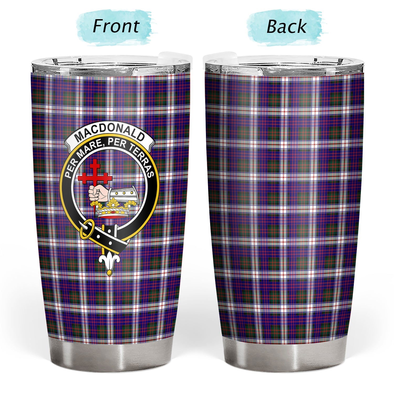 Clan MacDonald Dress Modern Tartan Crest Tumbler MQ70 Clan MacDonald Tartan Today   