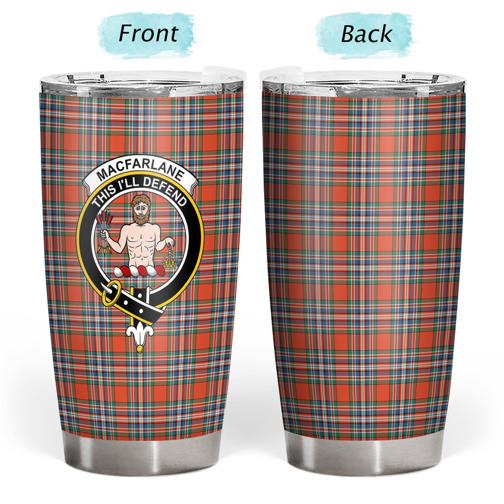 Clan MacFarlane Ancient Tartan Crest Tumbler VJ23 Clan MacFarlane Tartan Today   