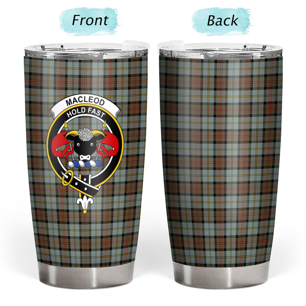 Clan MacLeod of Harris Weathered Tartan Crest Tumbler KX88 Clan Hall Tartan Today   
