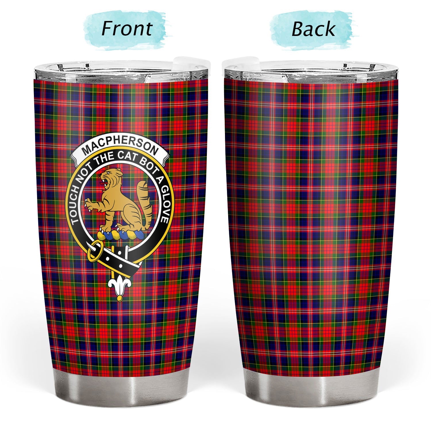 Clan MacPherson Modern Tartan Crest Tumbler RX18 Clan MacPherson Tartan Today   