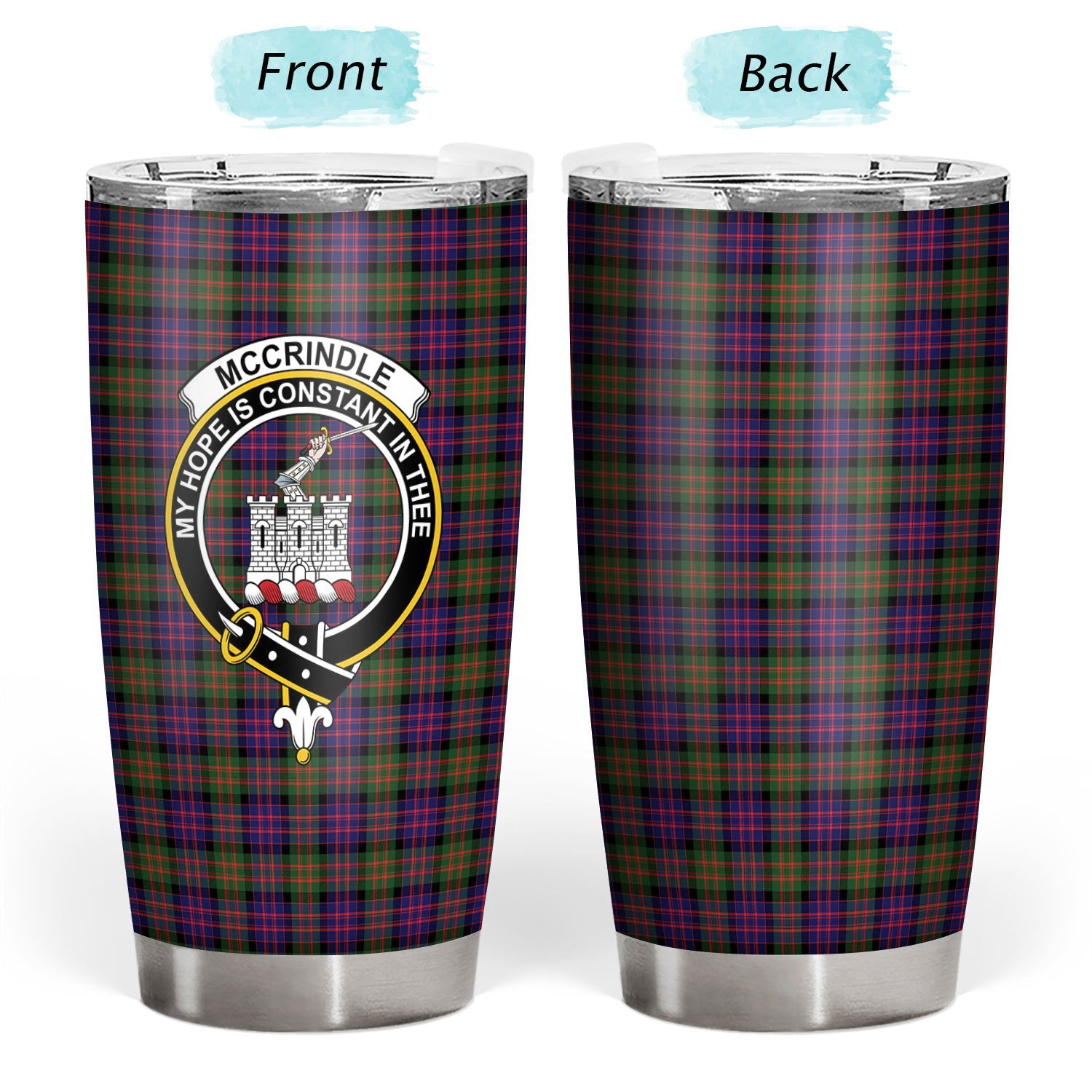 Clan McCrindle Tartan Crest Tumbler II13 Clan Hall Tartan Today   