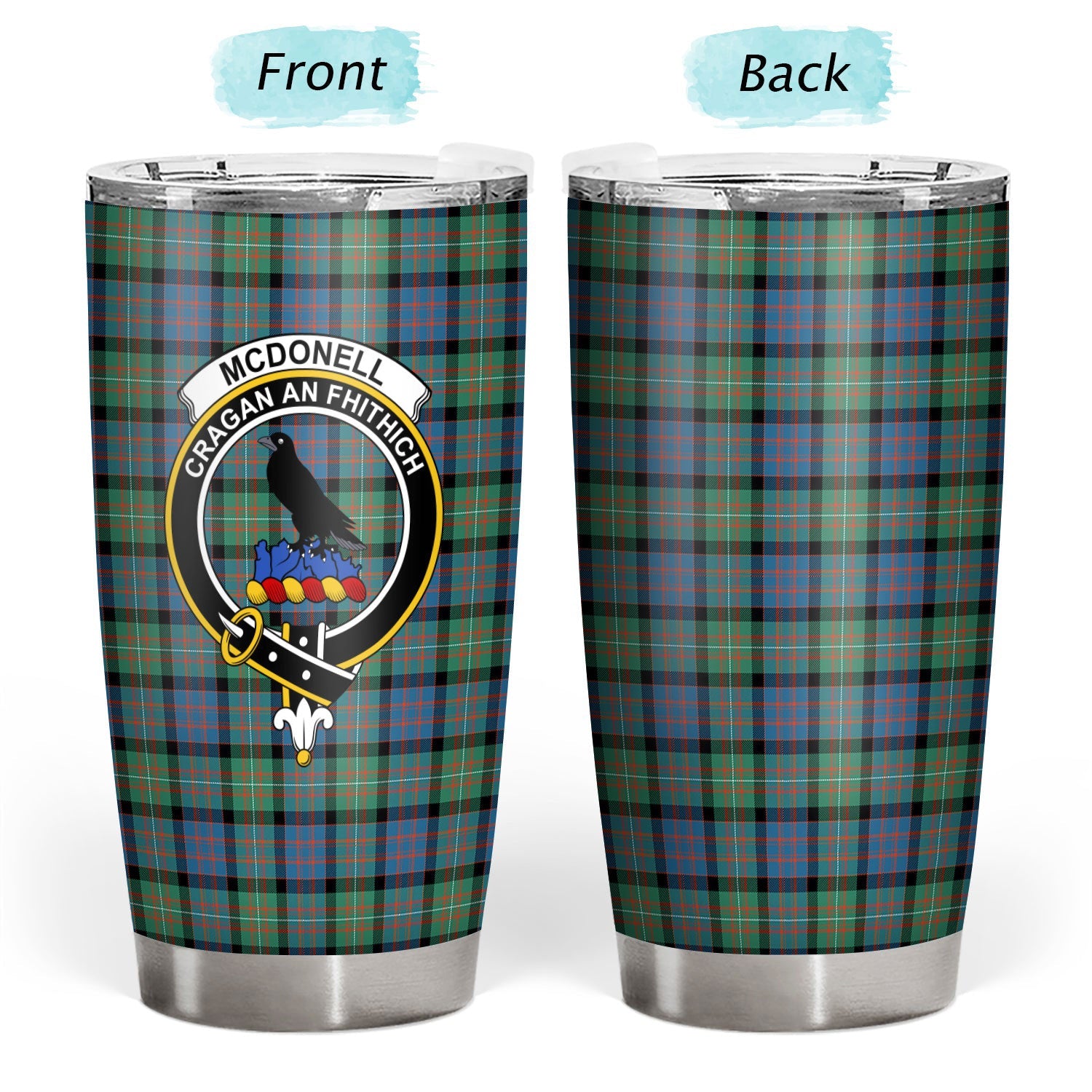 Clan McDonnell of Glengarry Ancient Tartan Crest Tumbler MH49 Clan Glen Tartan Today   