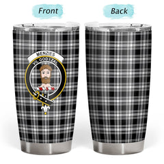 Clan Menzies Black _ White Modern Tartan Crest Tumbler XA15 Clan Menzies Tartan Today   