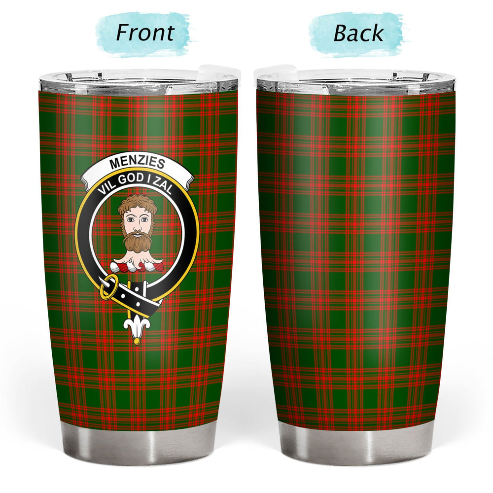 Clan Menzies Green Modern Tartan Crest Tumbler LD31 Clan Menzies Tartan Today   