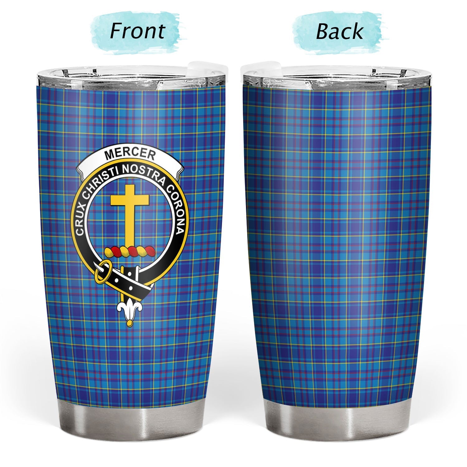 Clan Mercer Modern Tartan Crest Tumbler XD23 Clan Mercer Tartan Today   