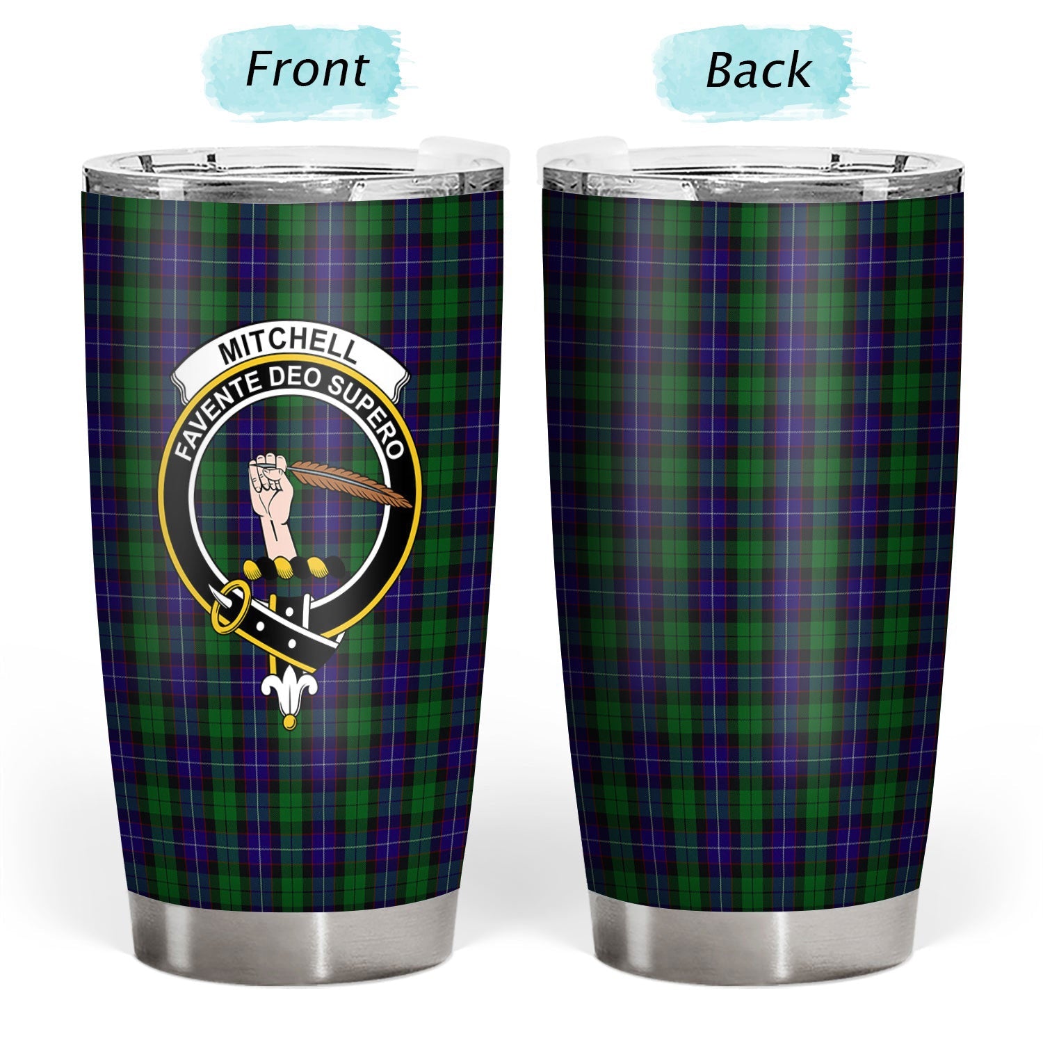 Clan Mitchell Tartan Crest Tumbler OU89 Clan Hall Tartan Today   
