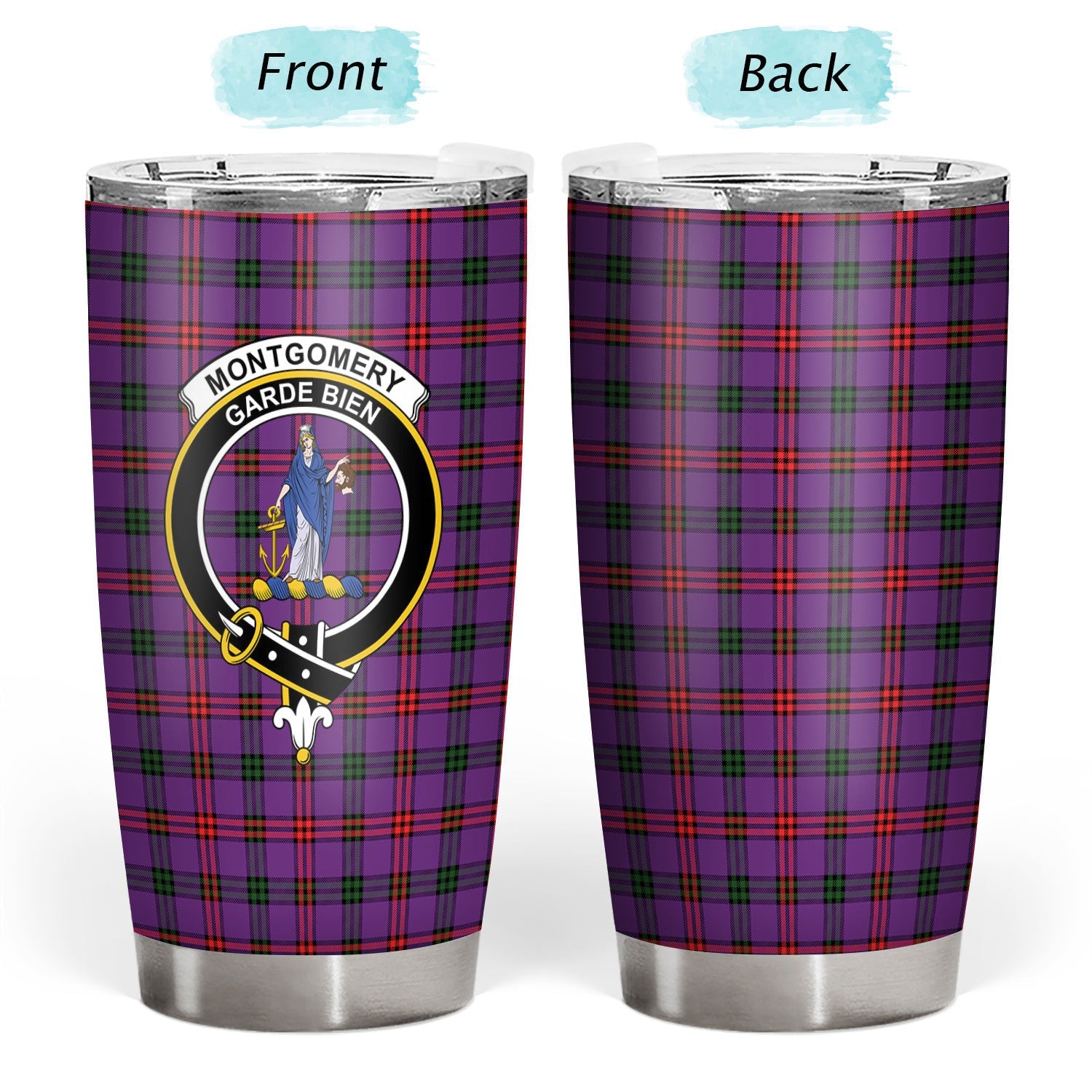 Clan Montgomery Modern Tartan Crest Tumbler FG21 Clan Montgomery Tartan Today   