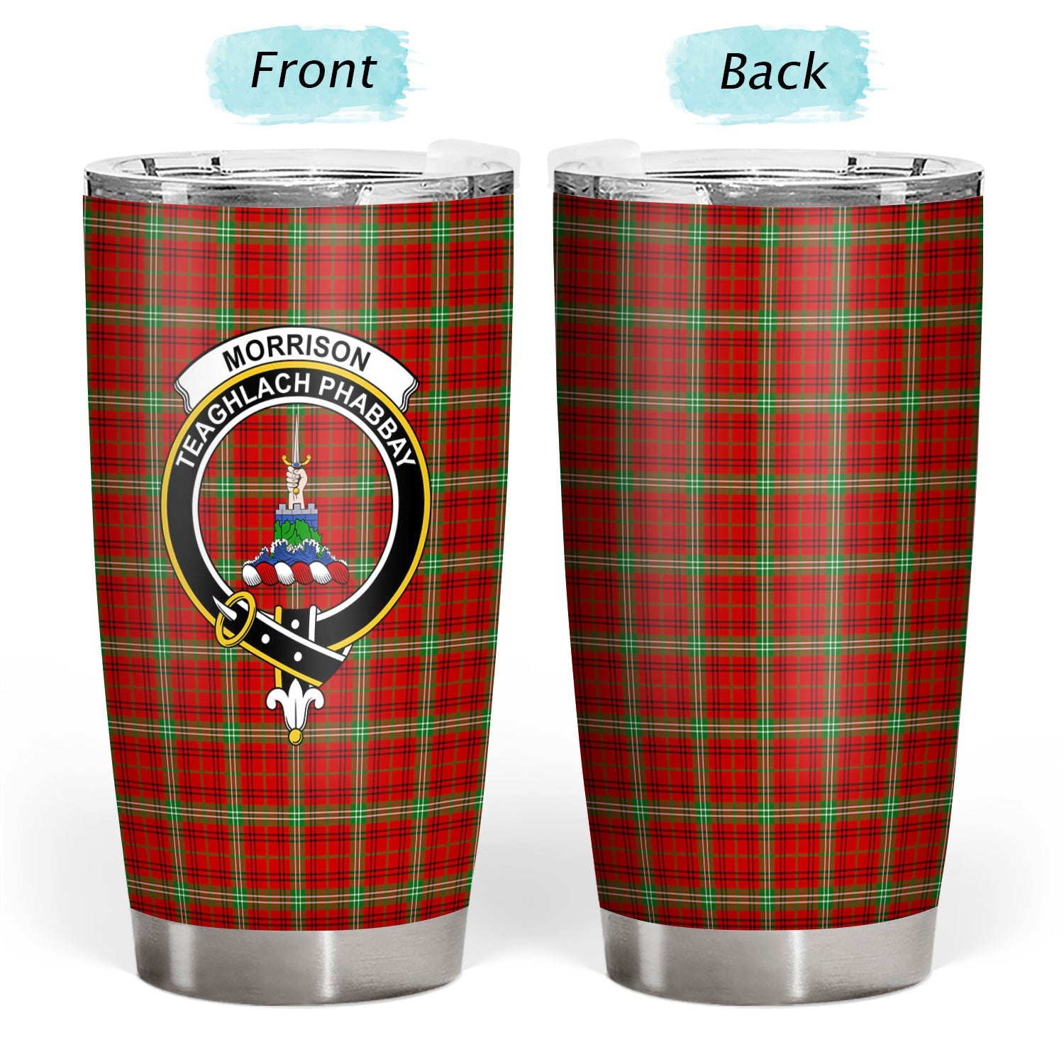 Clan Morrison Red Modern Tartan Crest Tumbler XJ16 Clan Morrison Tartan Today   