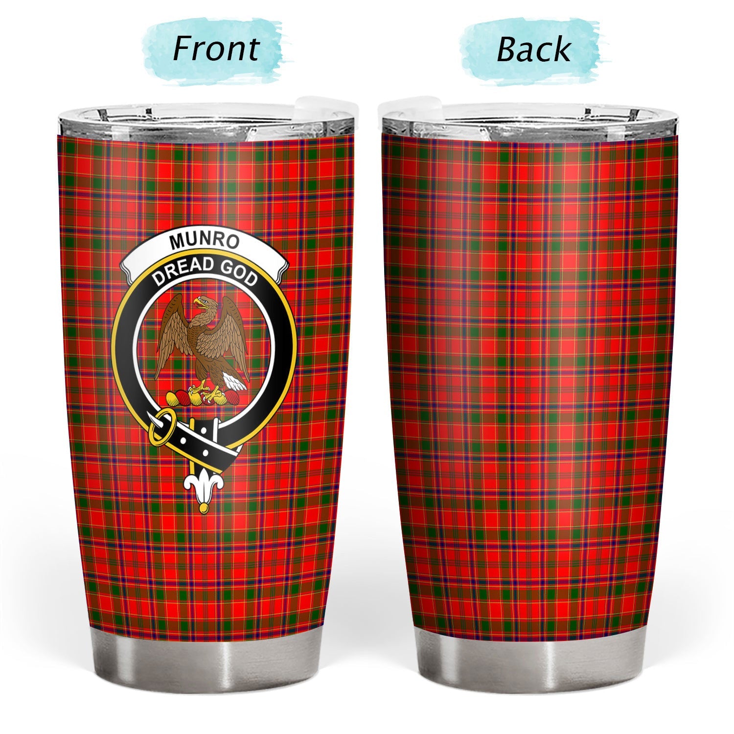 Clan Munro Modern Tartan Crest Tumbler ZH28 Clan Munro Tartan Today   