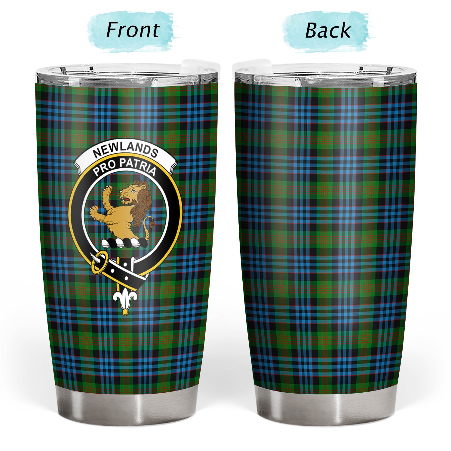 Clan Newlands Tartan Crest Tumbler KL46 Clan Newlands Tartan Today   
