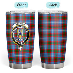 Clan Preston Tartan Crest Tumbler BW16 Clan Preston Tartan Today   