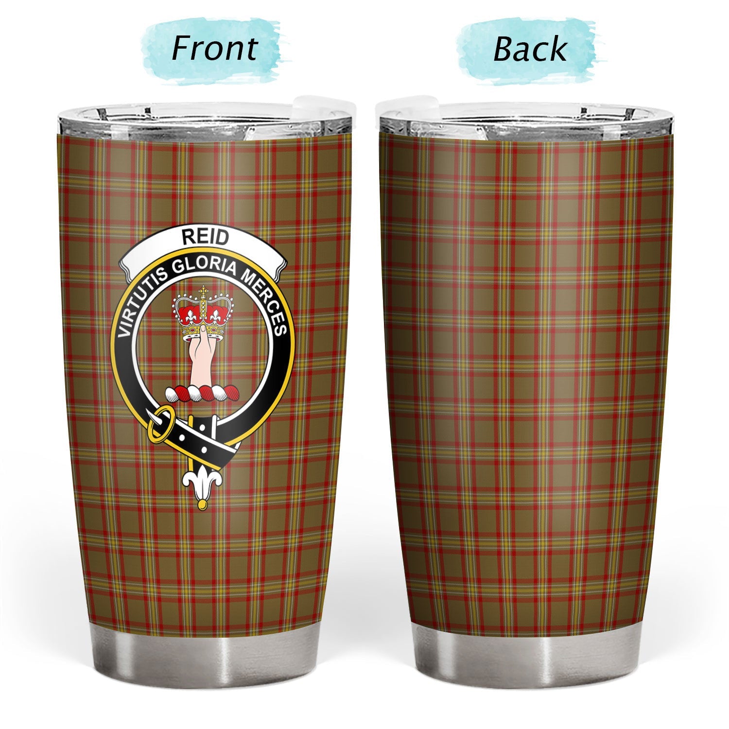 Clan Reid Ancient Tartan Crest Tumbler JA83 Clan Hall Tartan Today   