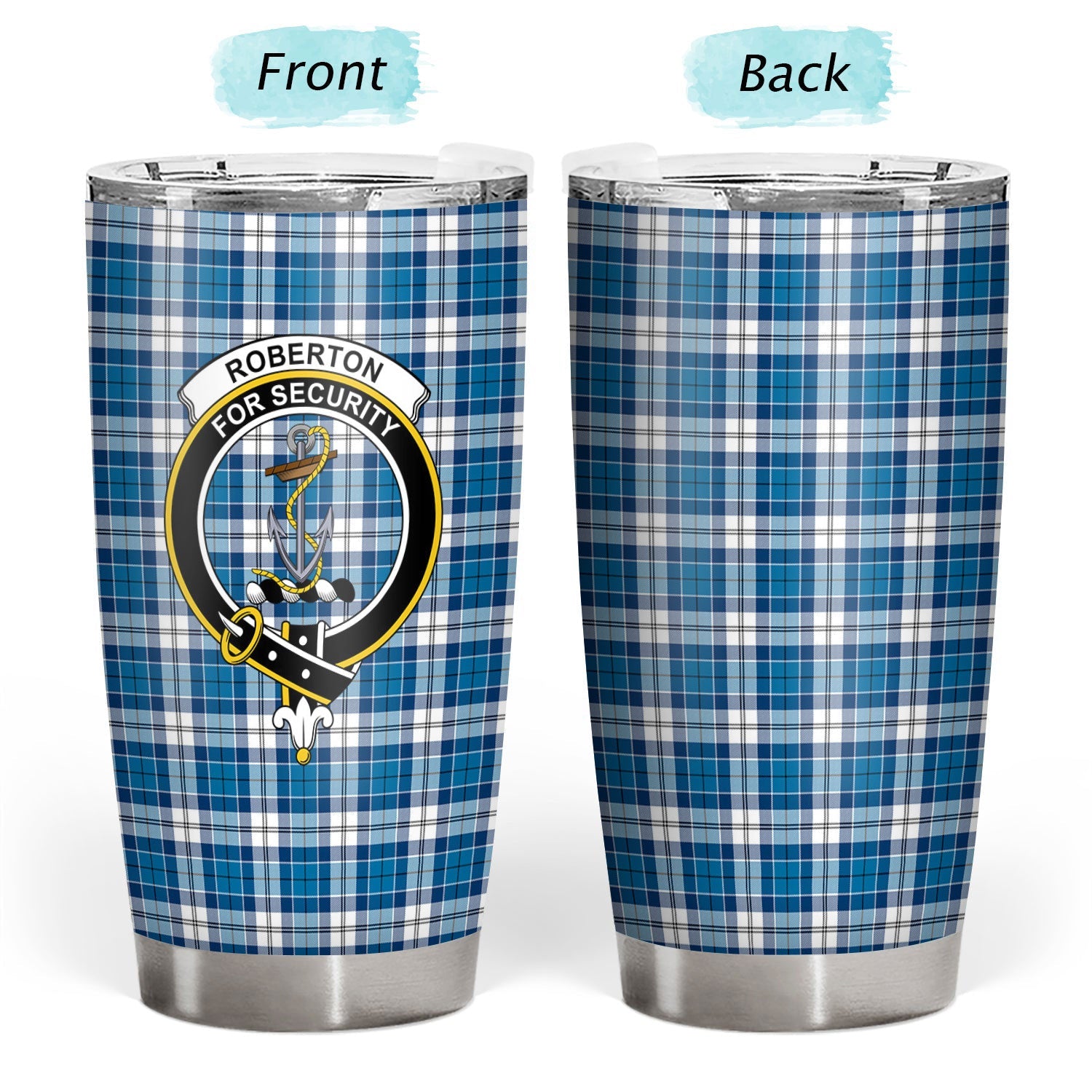 Clan Roberton Tartan Crest Tumbler BE35 Clan Roberton Tartan Today   
