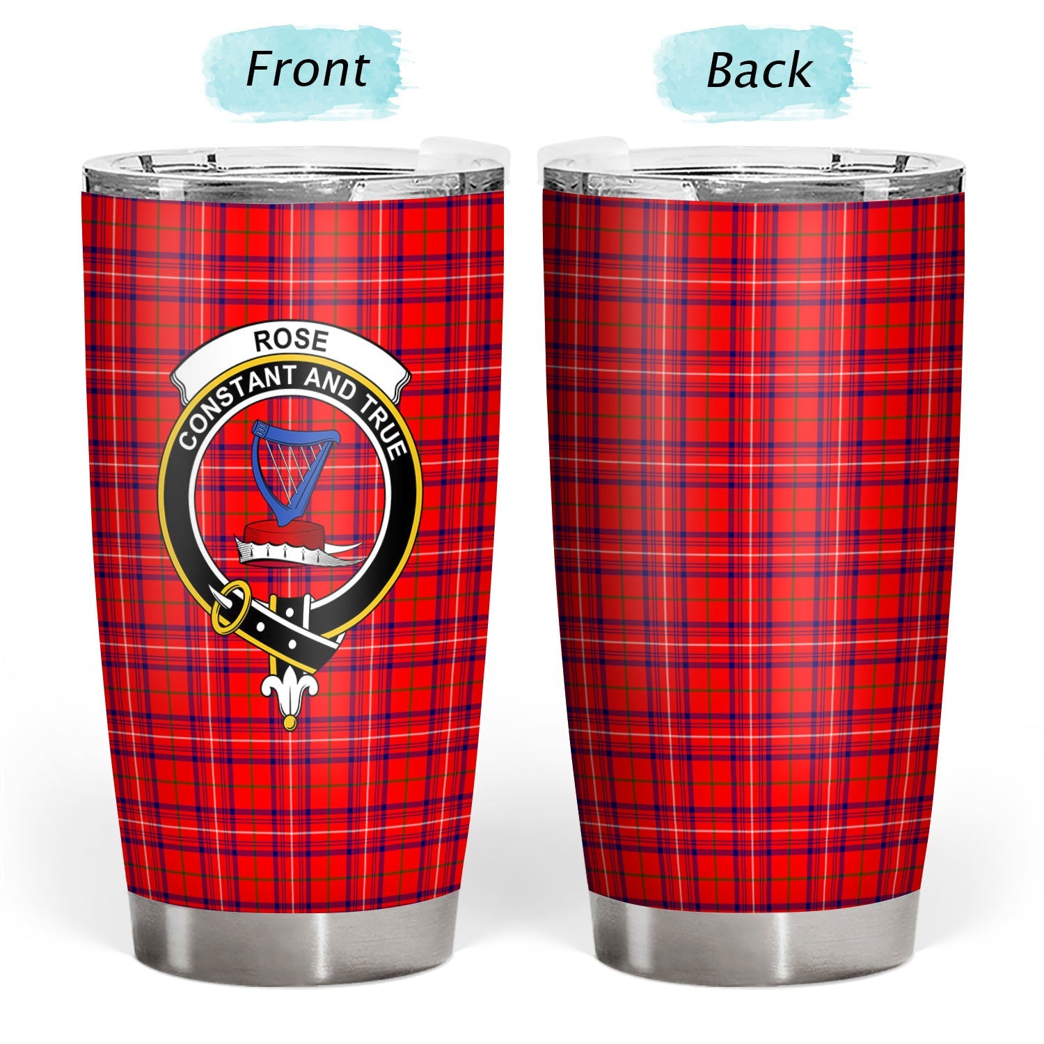 Clan Rose Modern Tartan Crest Tumbler SS27 Clan Rose Tartan Today   