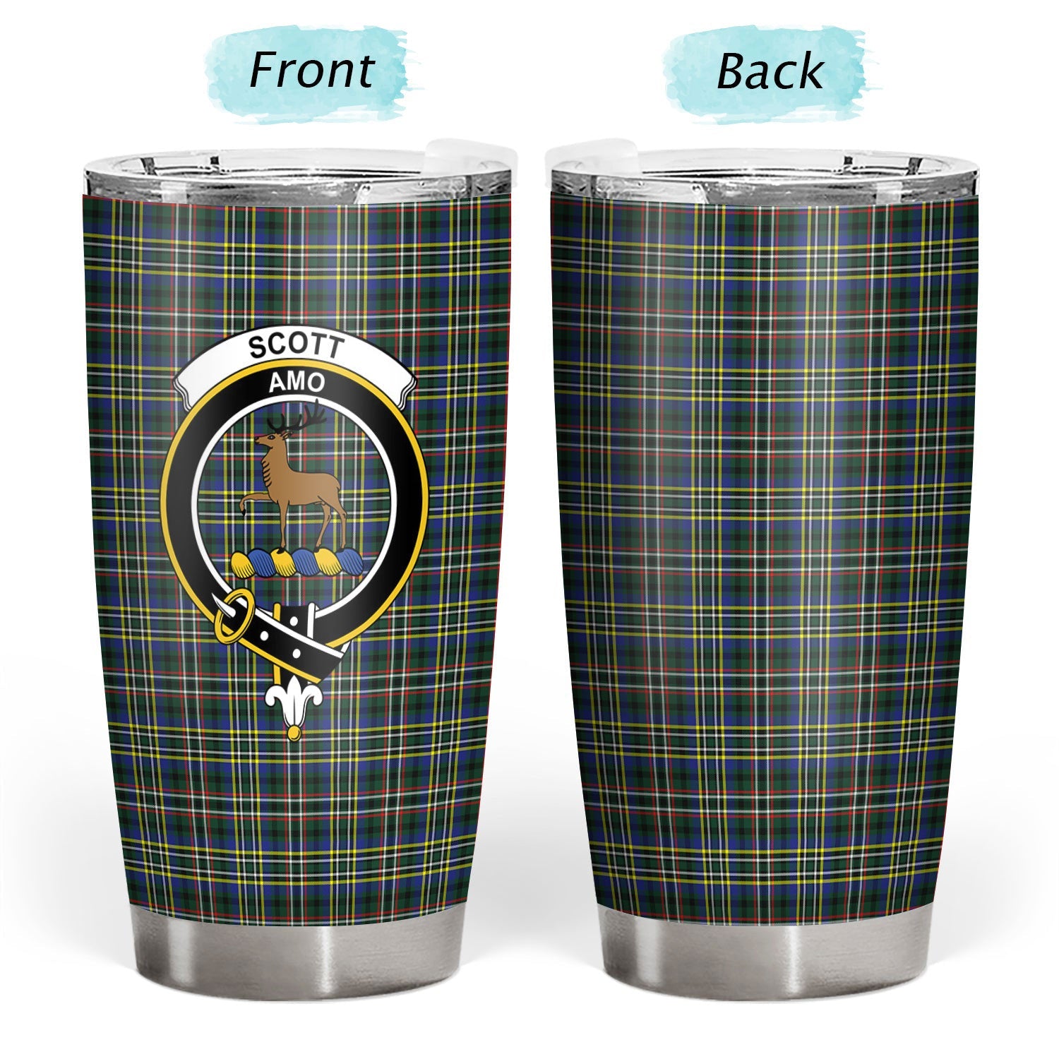 Clan Scott Green Modern Tartan Crest Tumbler FV22 Clan Scott (Scott Tartan) Tartan Today   