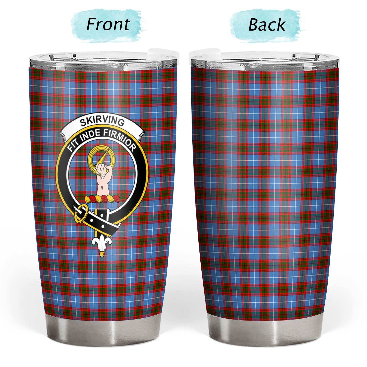 Clan Skirving Tartan Crest Tumbler KY53 Clan Skirving Tartan Today   