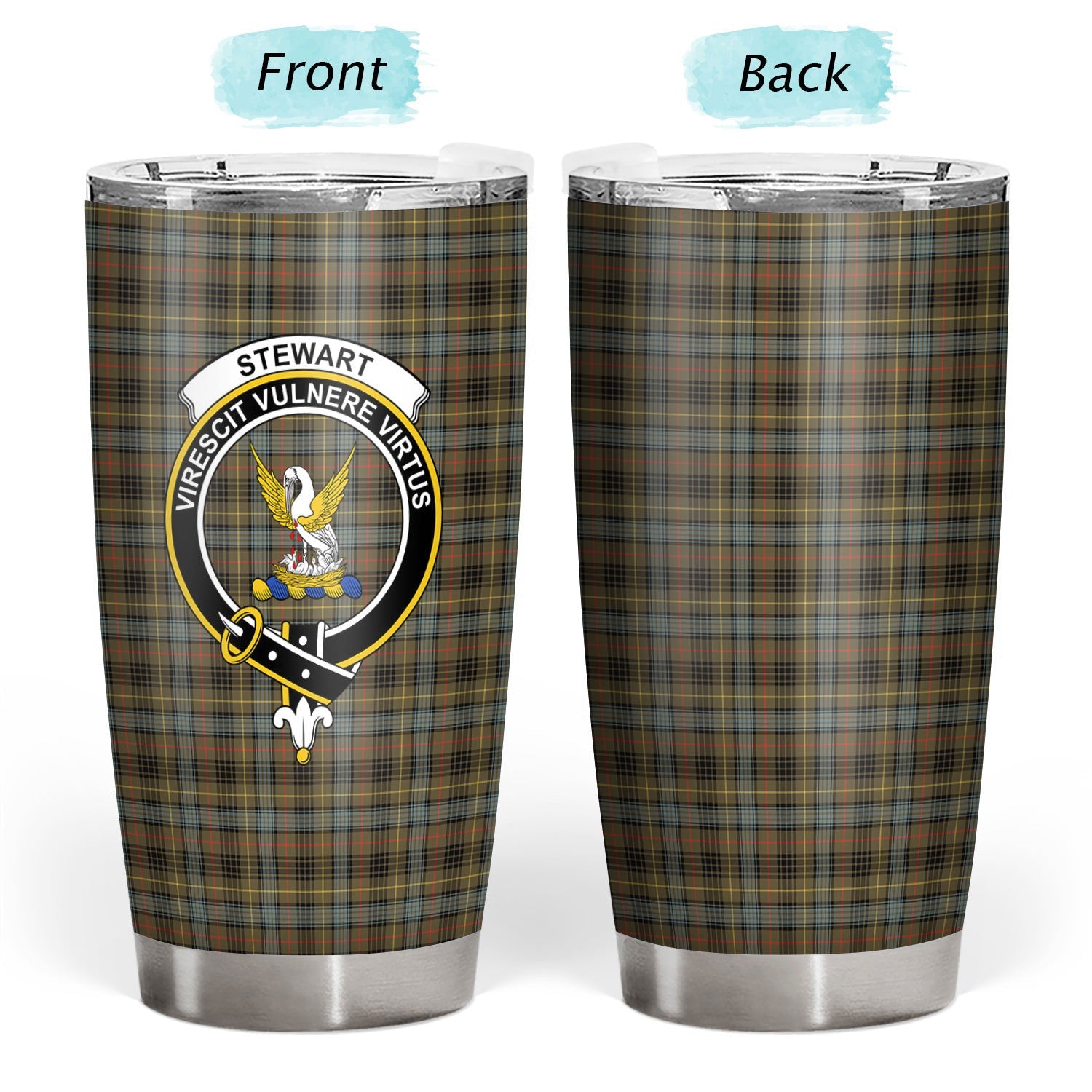 Clan Stewart Hunting Weathered Tartan Crest Tumbler BG95 Clan Stewart Tartan Today   