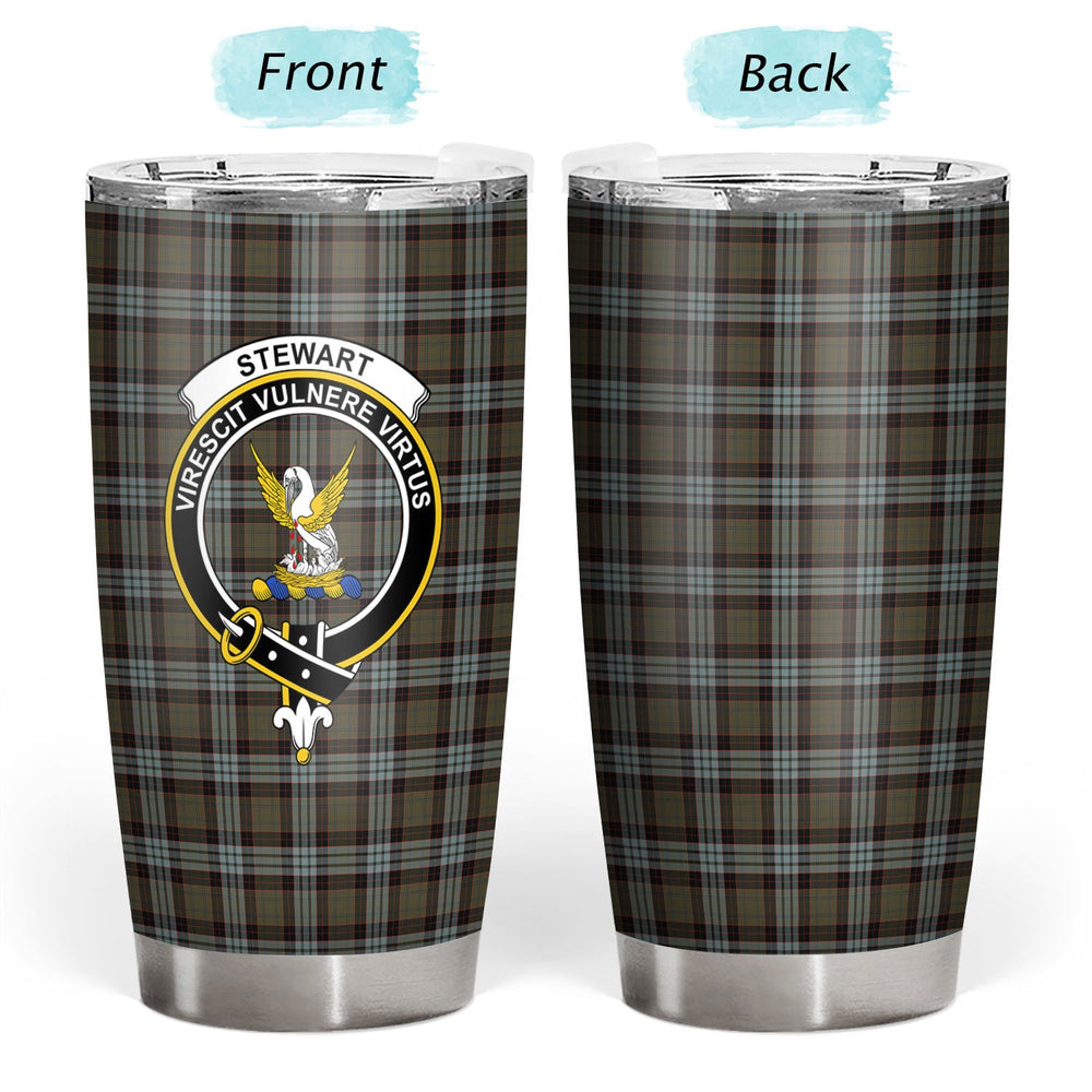 Clan Stewart Old Weathered Tartan Crest Tumbler PP91 Clan Stewart Tartan Today   