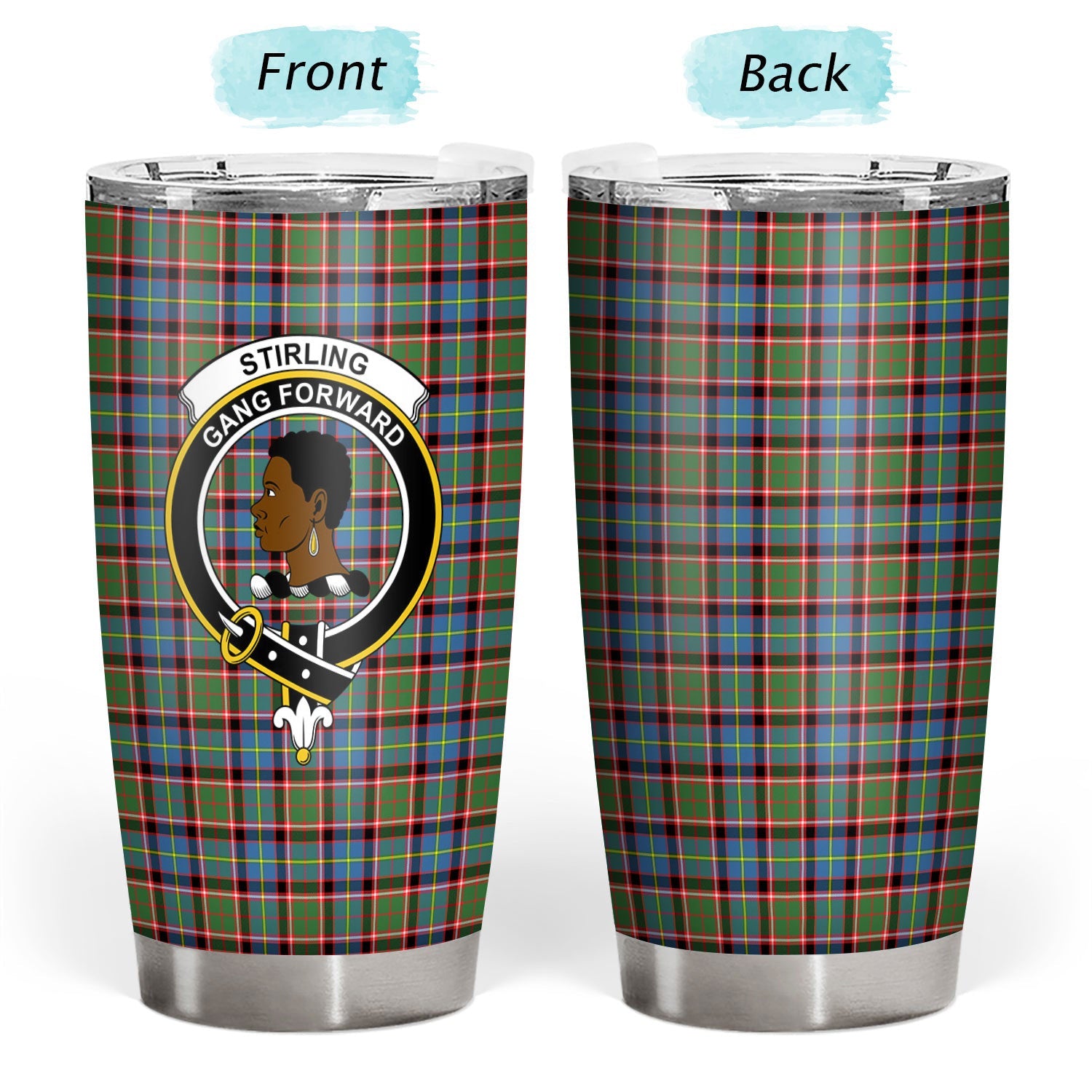 Clan Stirling (of Keir) Tartan Crest Tumbler AT53 Clan Stirling Tartan Today   