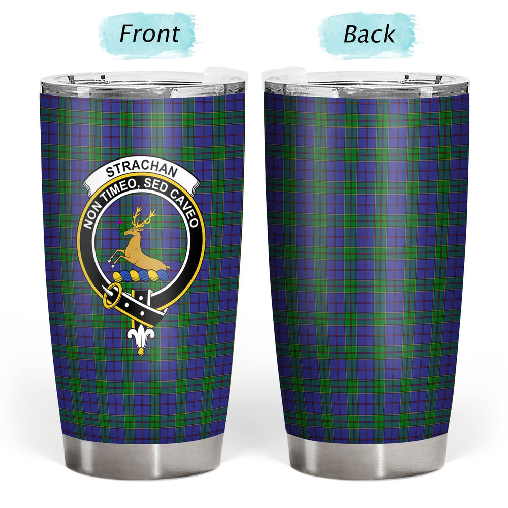 Clan Strachan Tartan Crest Tumbler FU70 Clan Strachan Tartan Today   