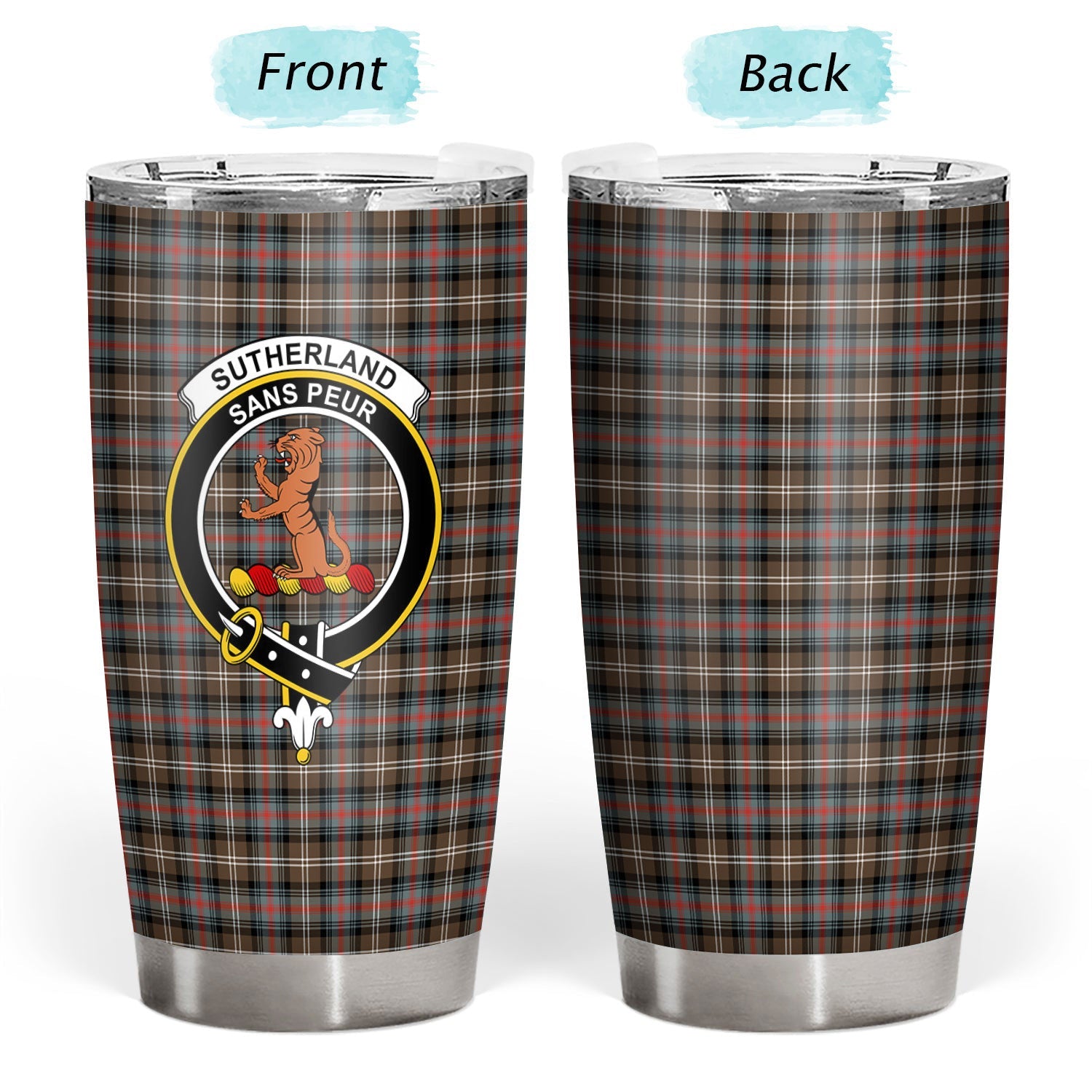 Clan Sutherland Weathered Tartan Crest Tumbler HN41 Clan Sutherland Tartan Today   