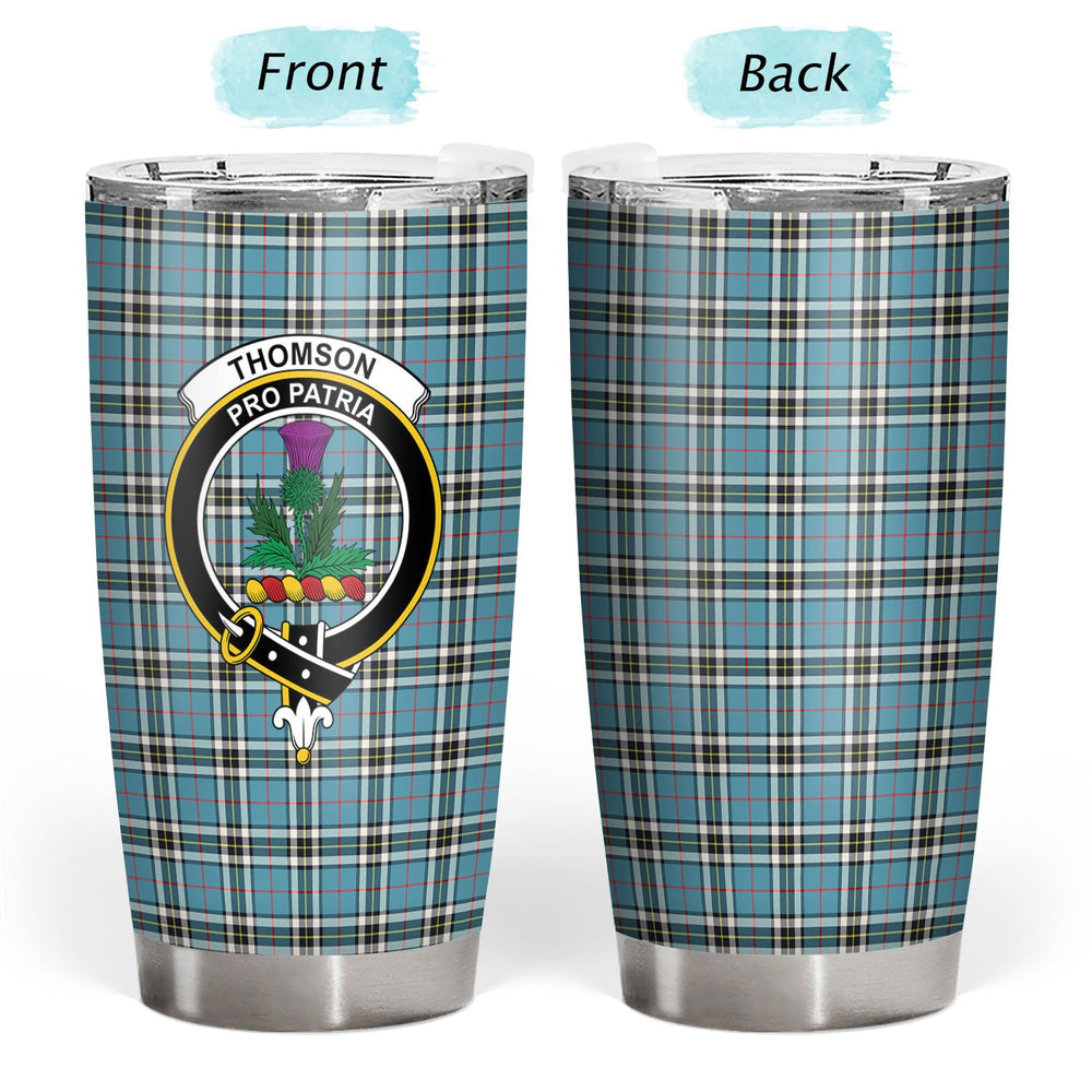 Clan Thomson Blue Tartan Crest Tumbler MI47 Clan Thomson Tartan Today   